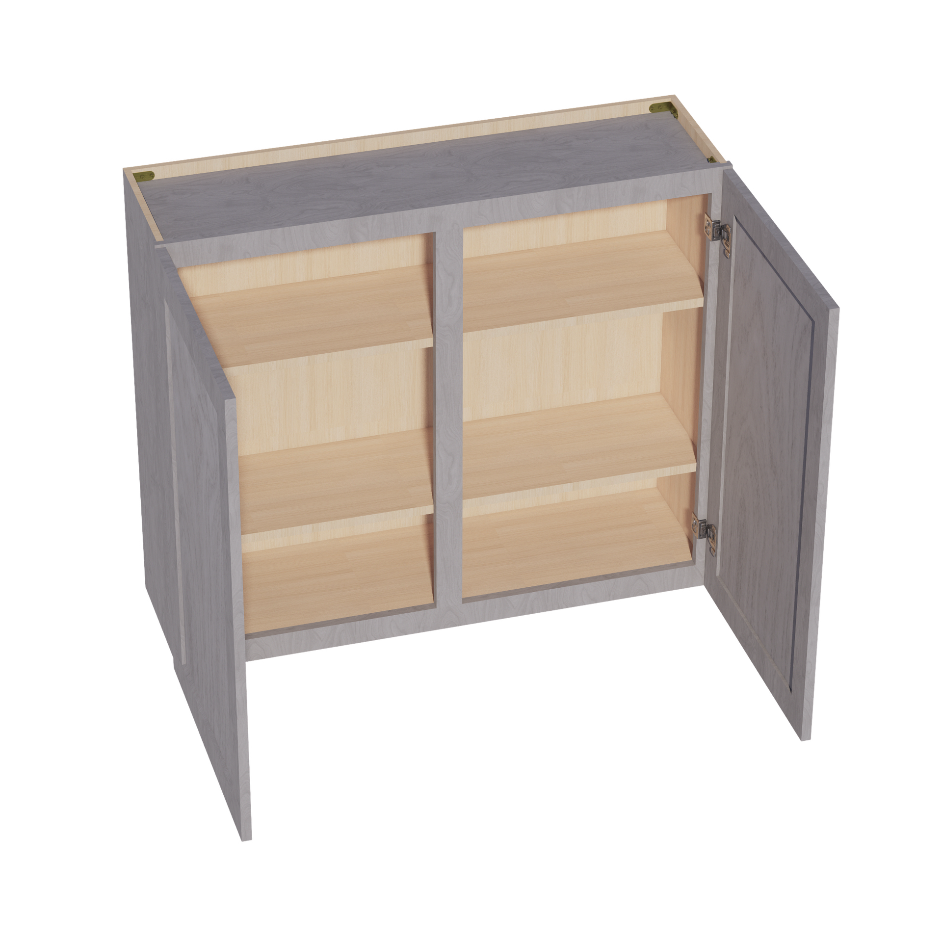 W4236-SWG Wall Cabinet 2 Doors & 2 Shelves - Shaker Style - Washed Grey   42"W x 36"H x 12"D