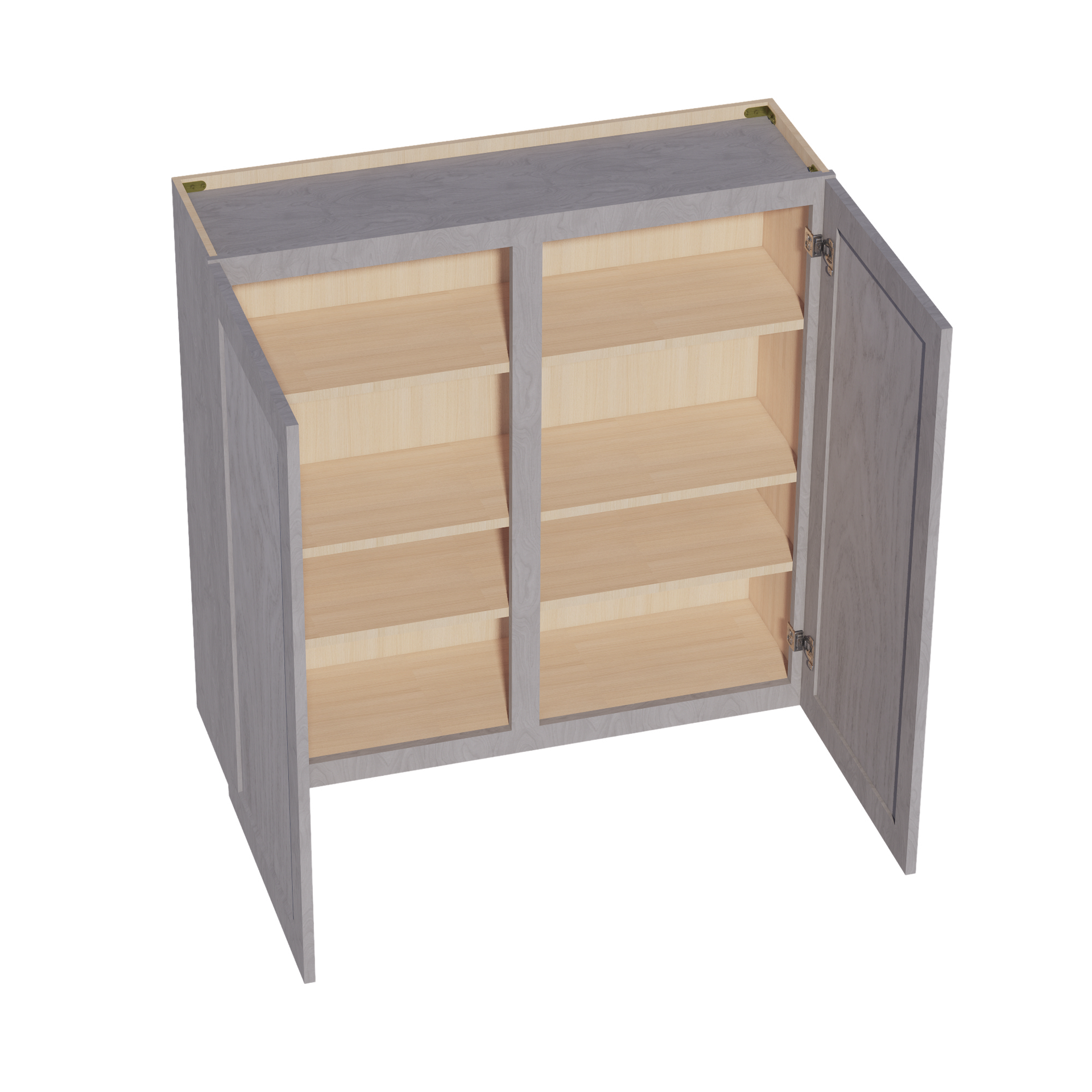 W4242-SWG Wall Cabinet 2 Doors & 2 Shelves - Shaker Style - Washed Grey   42"W x 42"H x 12"D