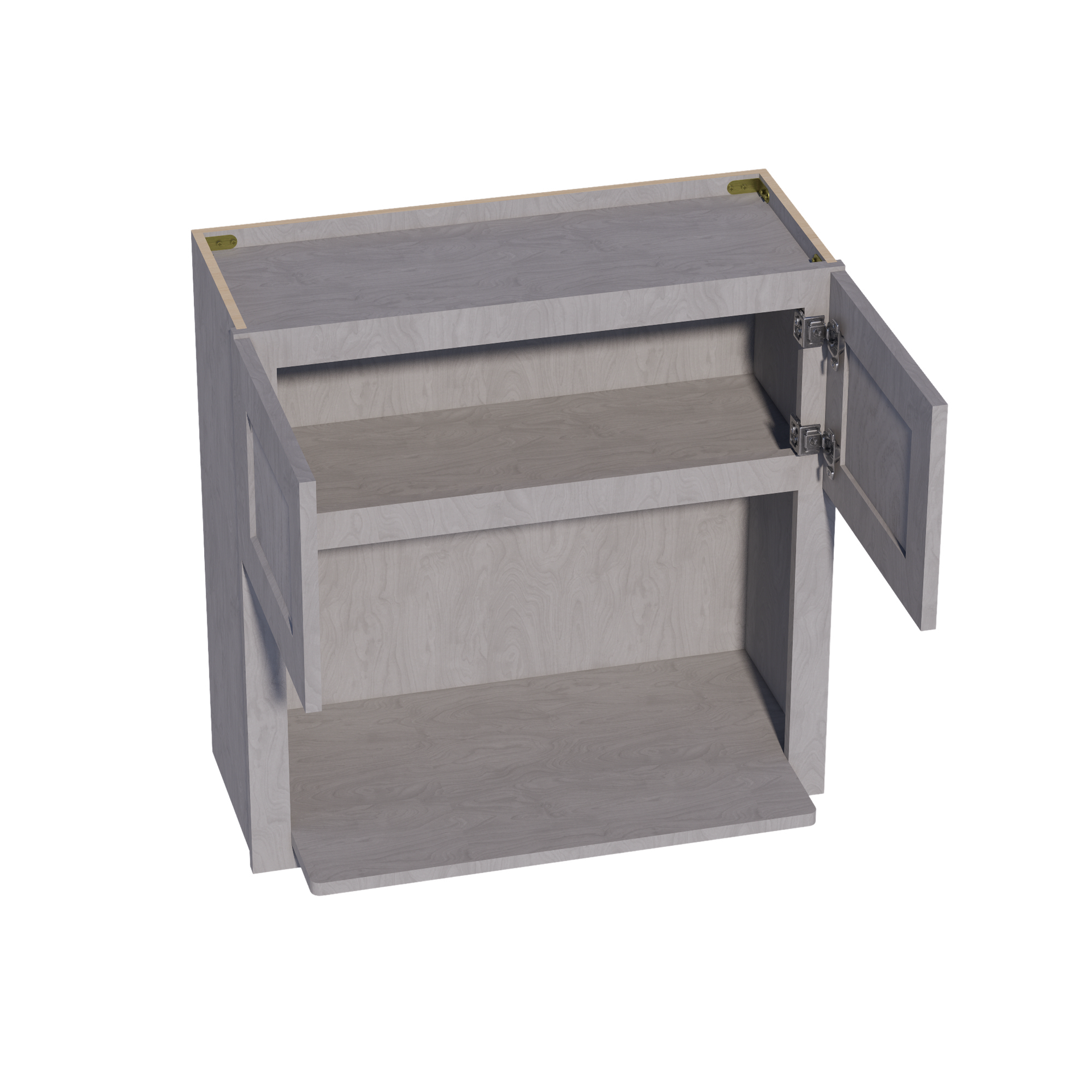 WM3030-SWG Wall Cabinets 2 Doors Wall Built-in Microwave  - Shaker Style - Washed Grey   30"W x 30"H x 12"D