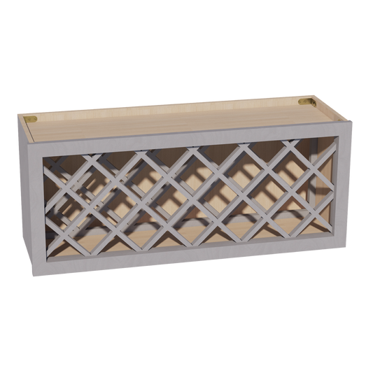 WR3615-SWG Wood Wall Mounted Range Hood - Shaker Style - Washed Grey   36"W x 15"H x 12"D