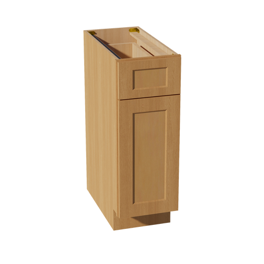 B12-ST: Shaker Timber 12" 1 Drawer 1 Door Standard Base Cabinet