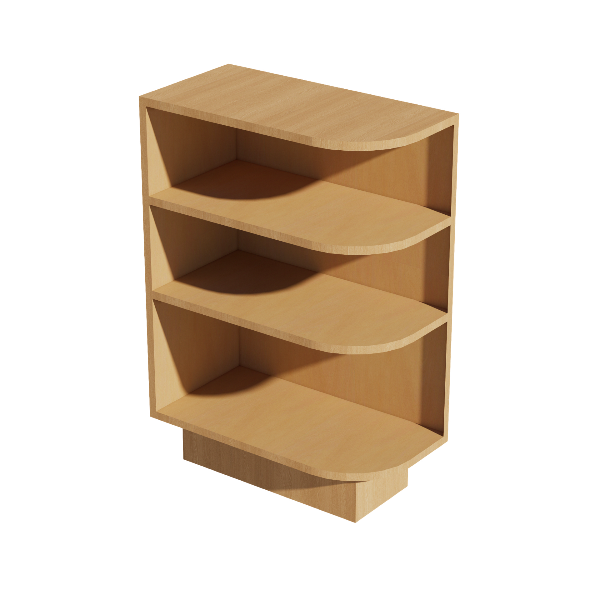 BES12L-ST  Base cabinet 4 Sheleves End Corner Cabinet Left - Shaker Style - Timber   12"W x 34-1/2"H x 24"D