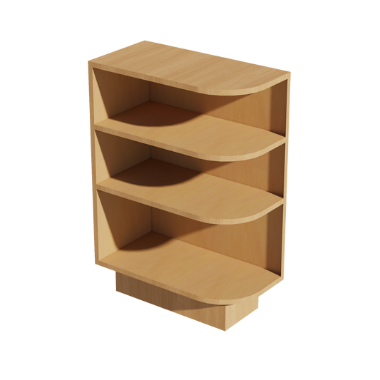 BES12L-ST  Base cabinet 4 Sheleves End Corner Cabinet Left - Shaker Style - Timber   12"W x 34-1/2"H x 24"D