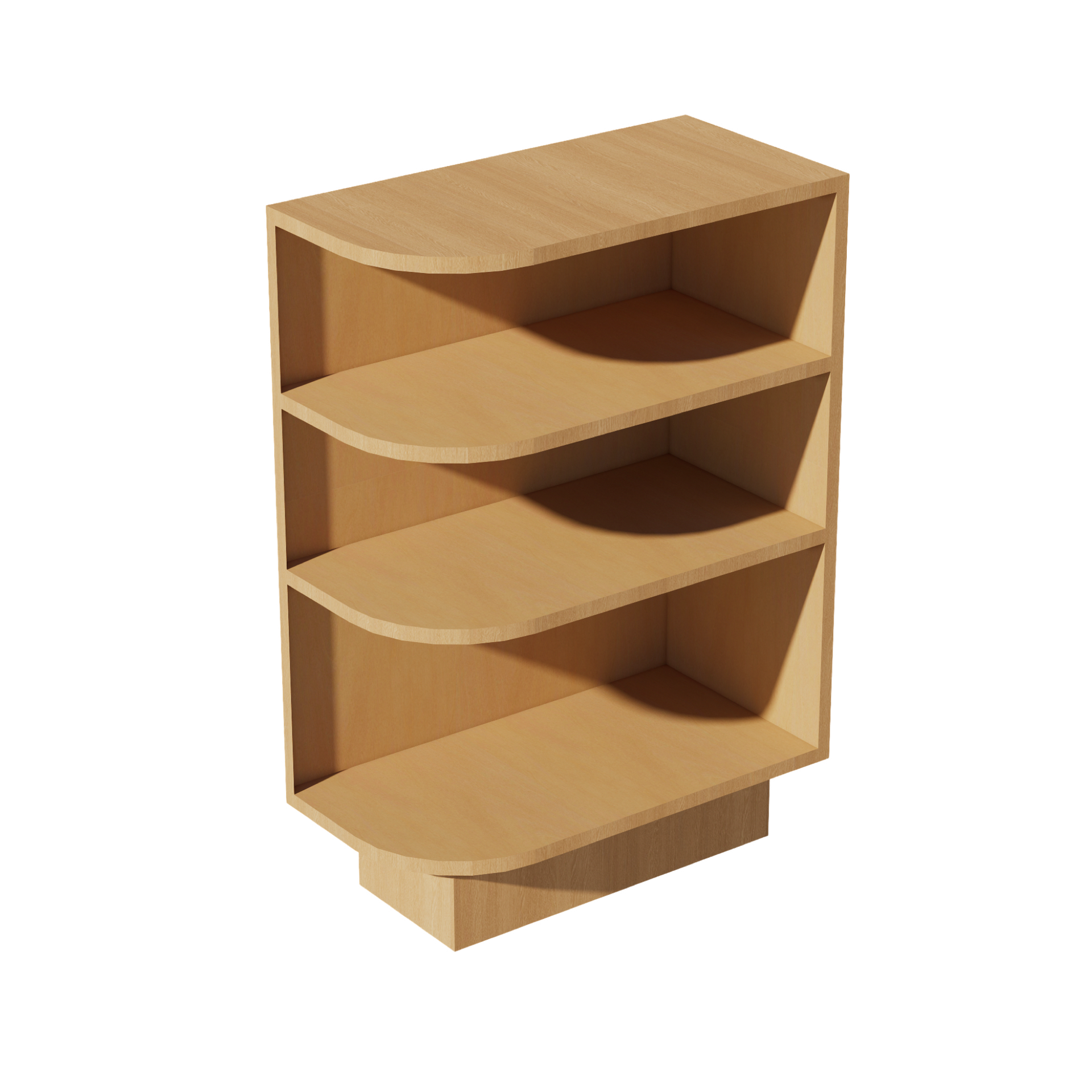 BES12R-ST  Base cabinet 4 Sheleves End Corner Cabinet Right - Shaker Style - Timber   12"W x 34-1/2"H x 24"D