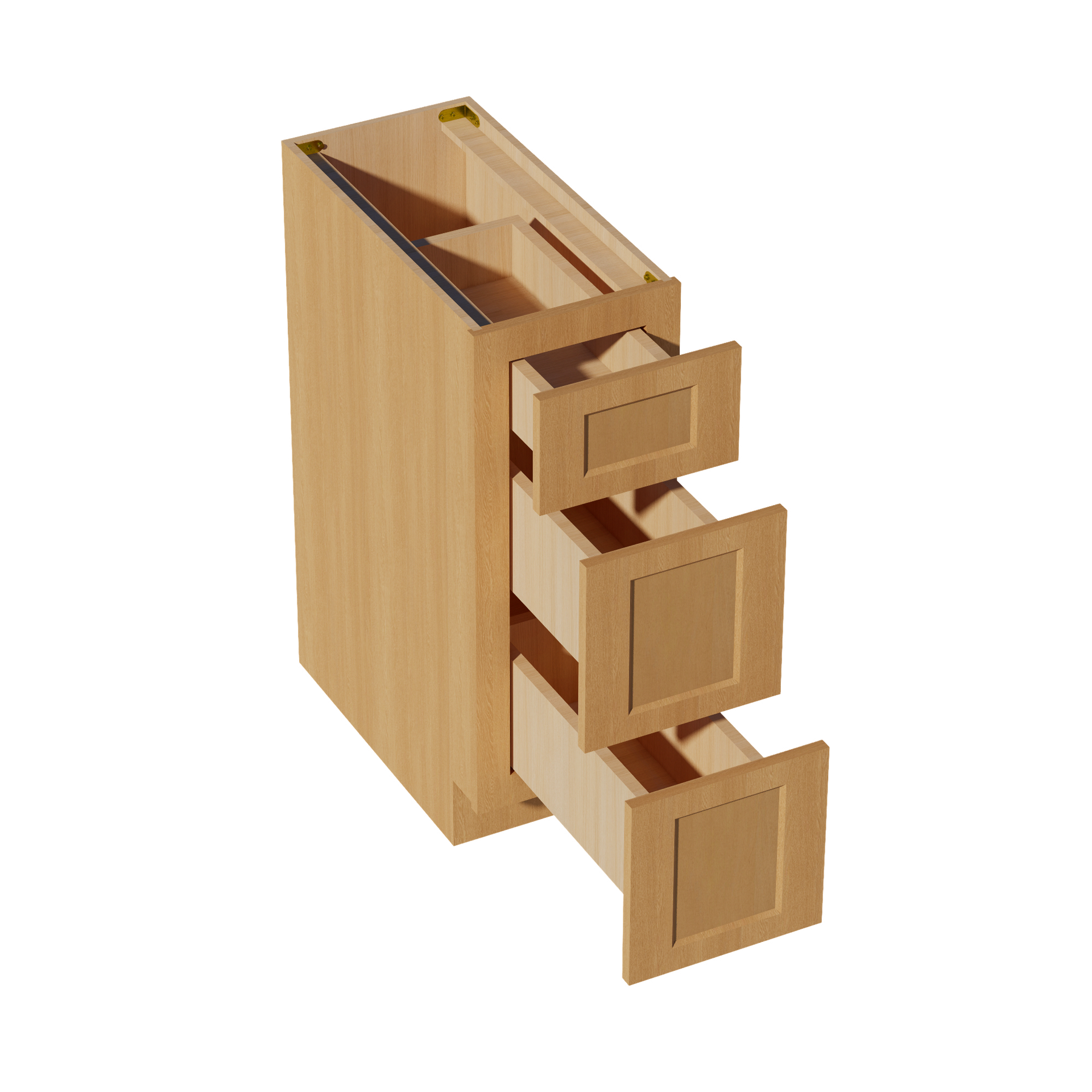 DB12-ST  Base Cabinet 3 Drawers - Shaker Style - Timber   12"W x 34-1/2"H x 24"D