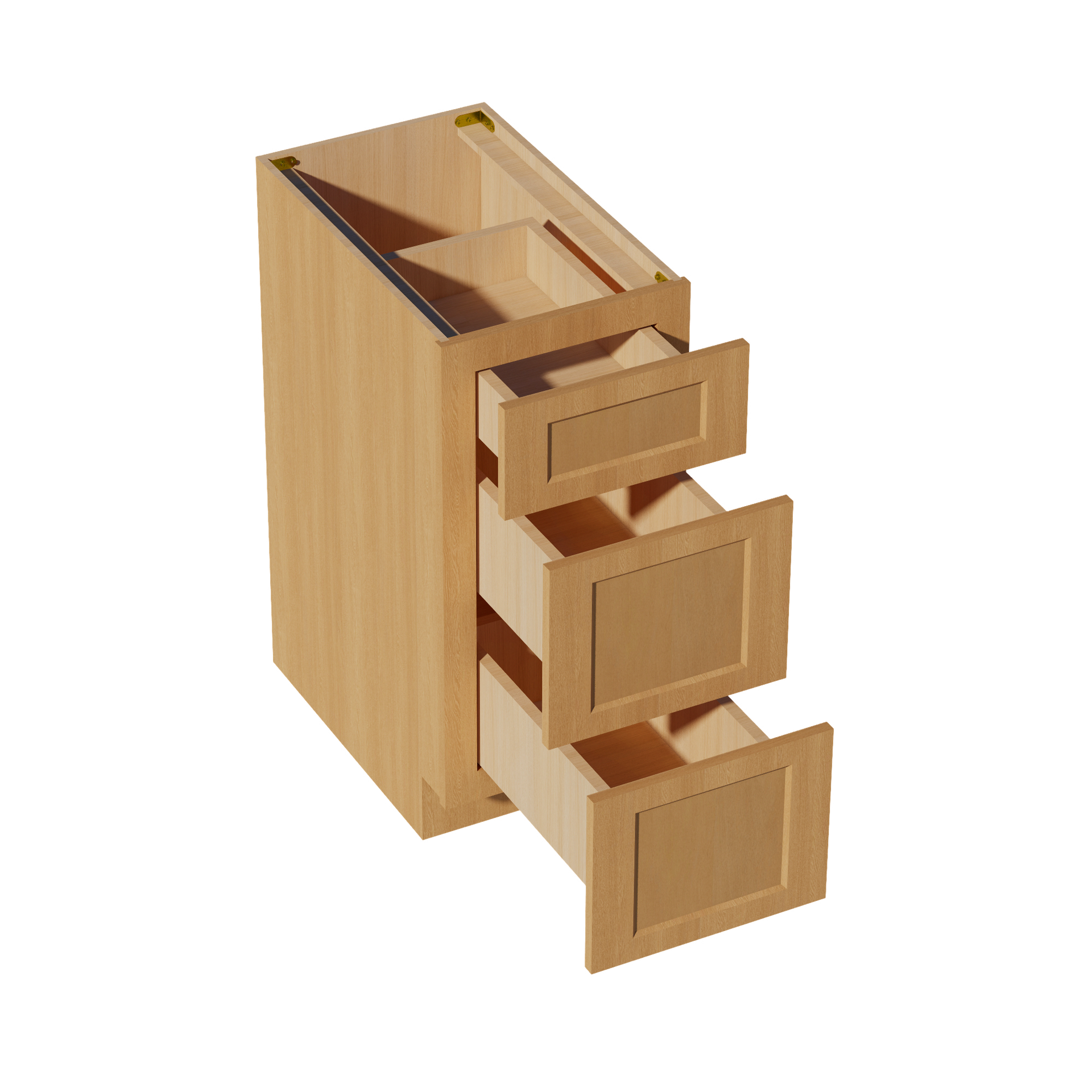 DB15-ST  Base Cabinet 3 Drawers - Shaker Style - Timber   15"W x 34-1/2"H x 24"D
