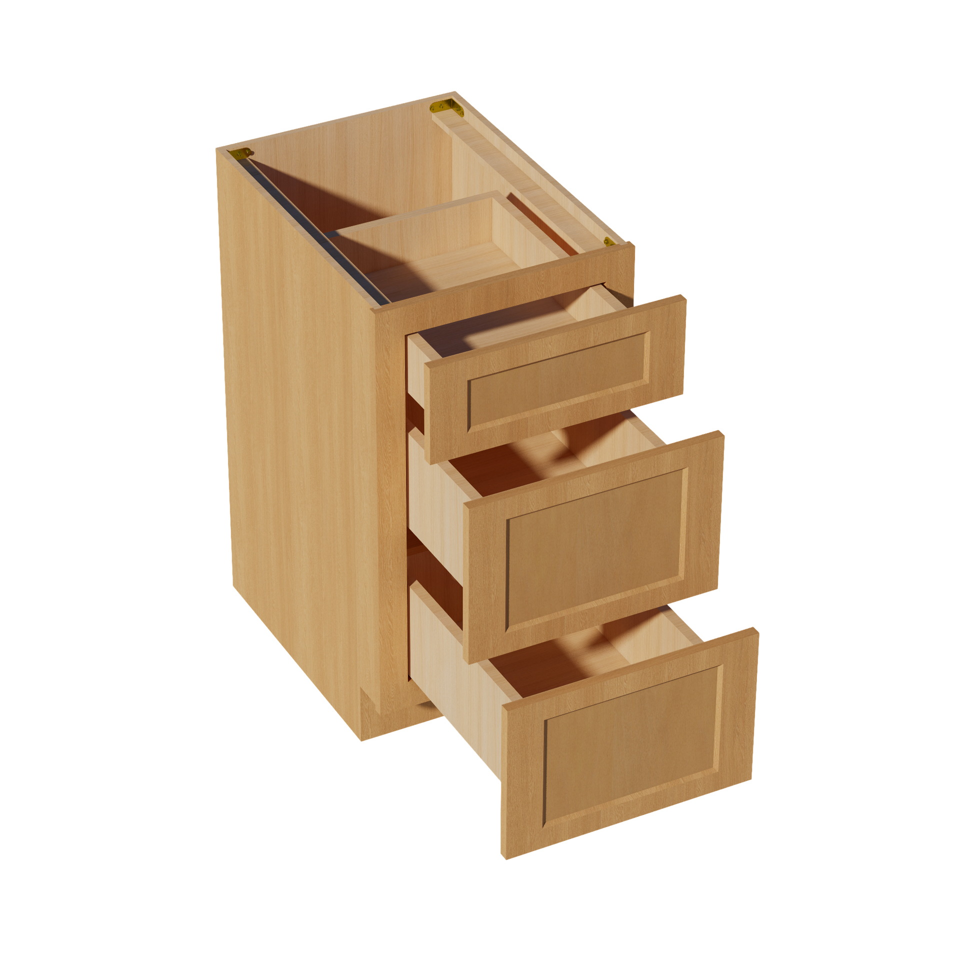 DB18-ST  Base Cabinet 3 Drawers - Shaker Style - Timber   18"W x 34-1/2"H x 24"D