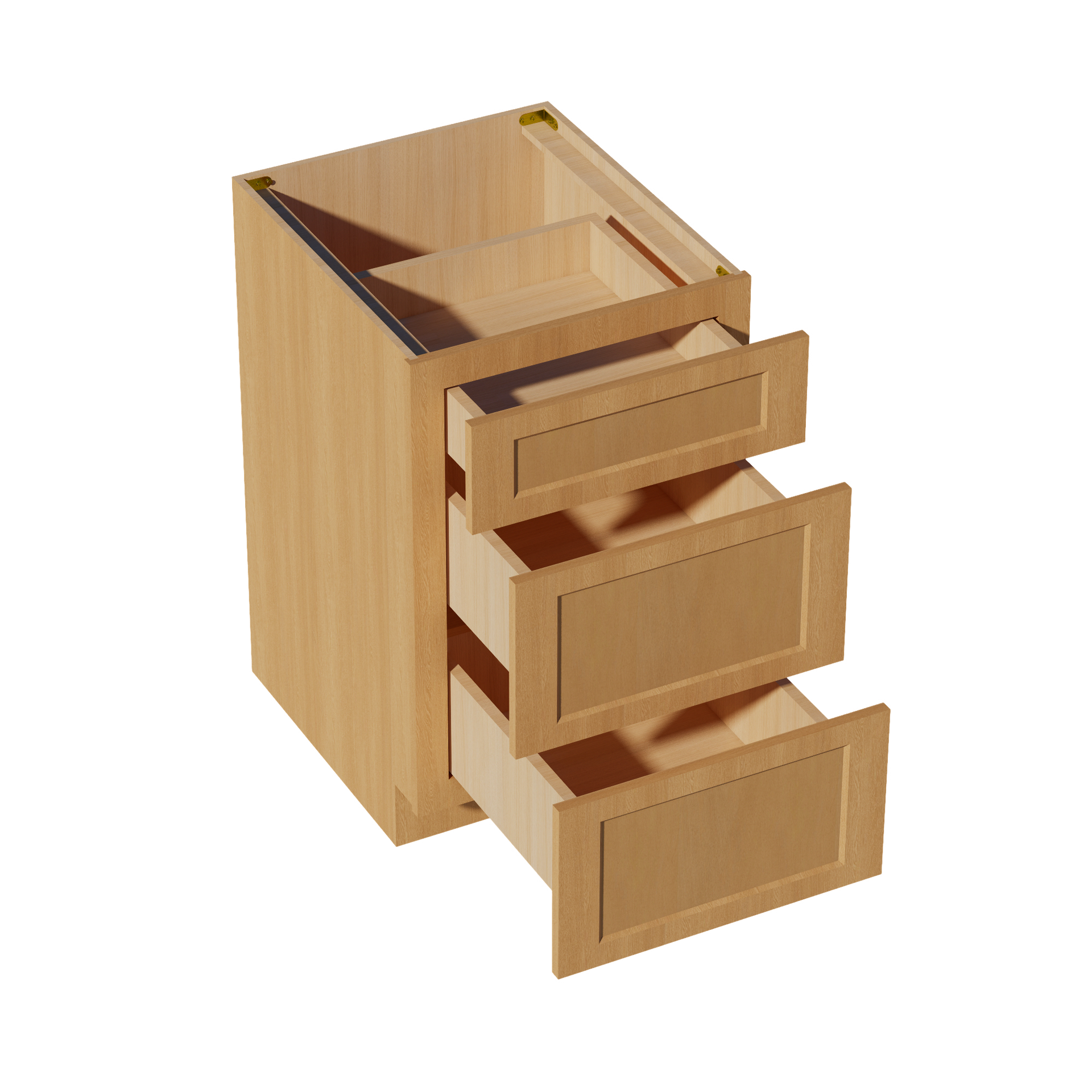 DB21-ST  Base Cabinet 3 Drawers - Shaker Style - Timber   21"W x 34-1/2"H x 24"D