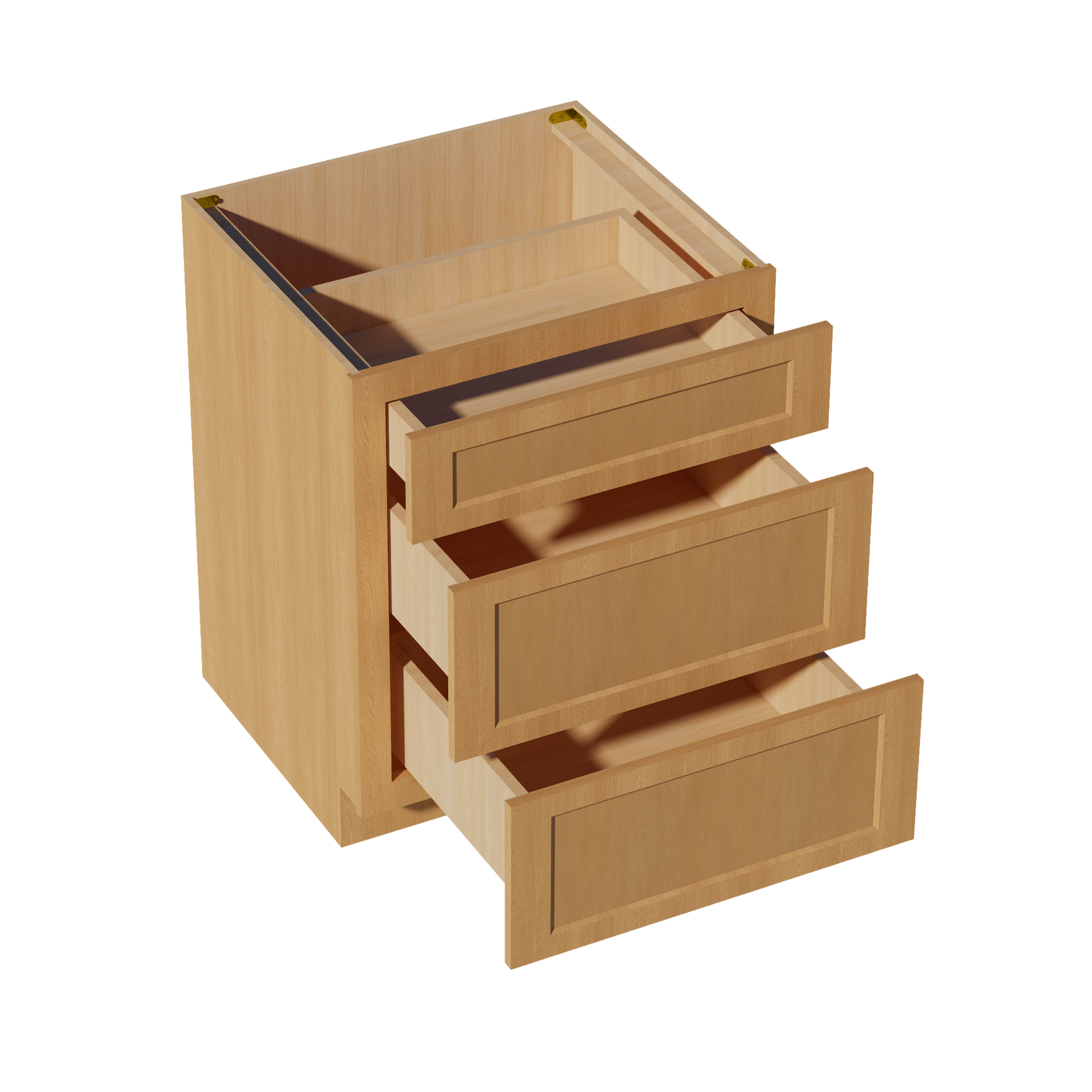 DB27-ST  Base Cabinet 3 Drawers - Shaker Style - Timber   27"W x 34-1/2"H x 24"D
