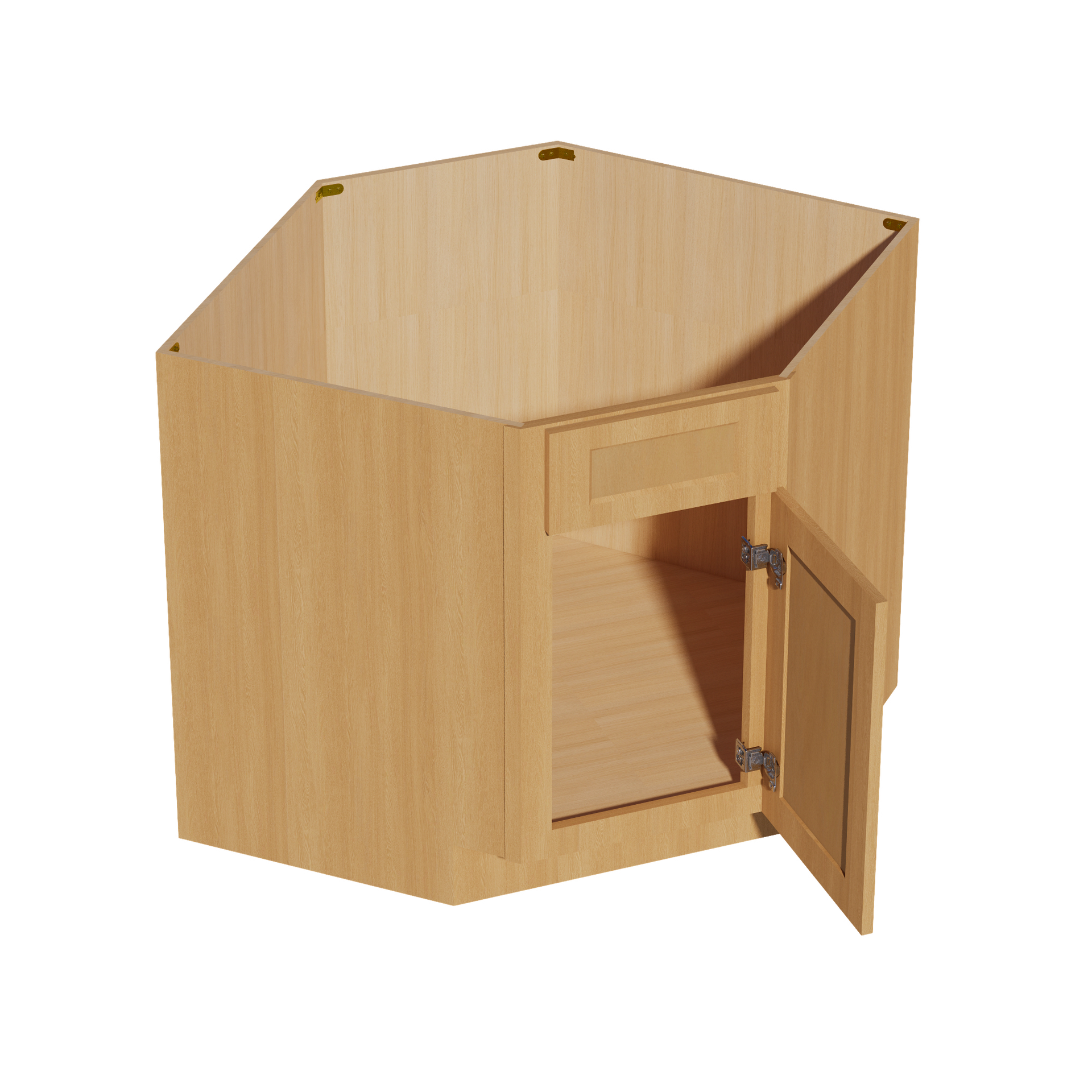 DSB36-ST  Base Cabinet 1 Door 1 False Drawer Corner Sink - Shaker Style - Timber   18"W x 34-1/2"H x 24"D