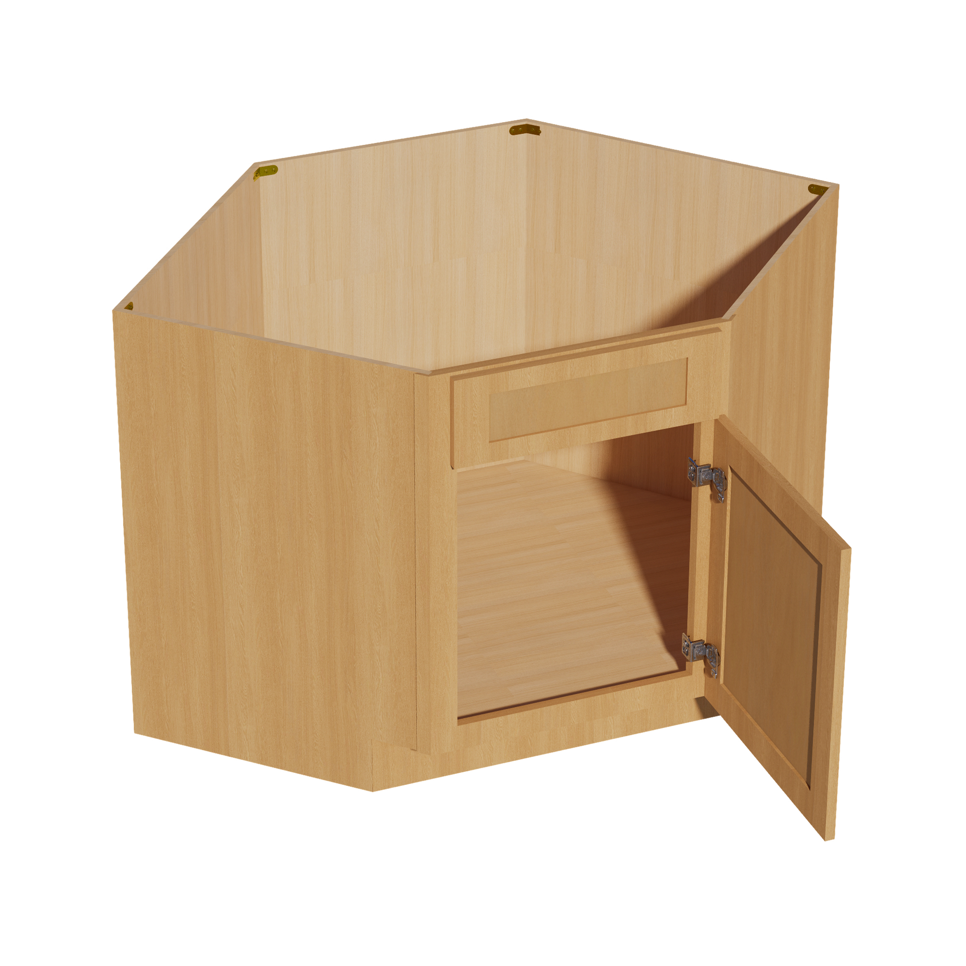 DSB42-ST  Base Cabinet 1 Door 1 False Drawer Corner Sink - Shaker Style - Timber   27"W x 34-1/2"H x 24"D