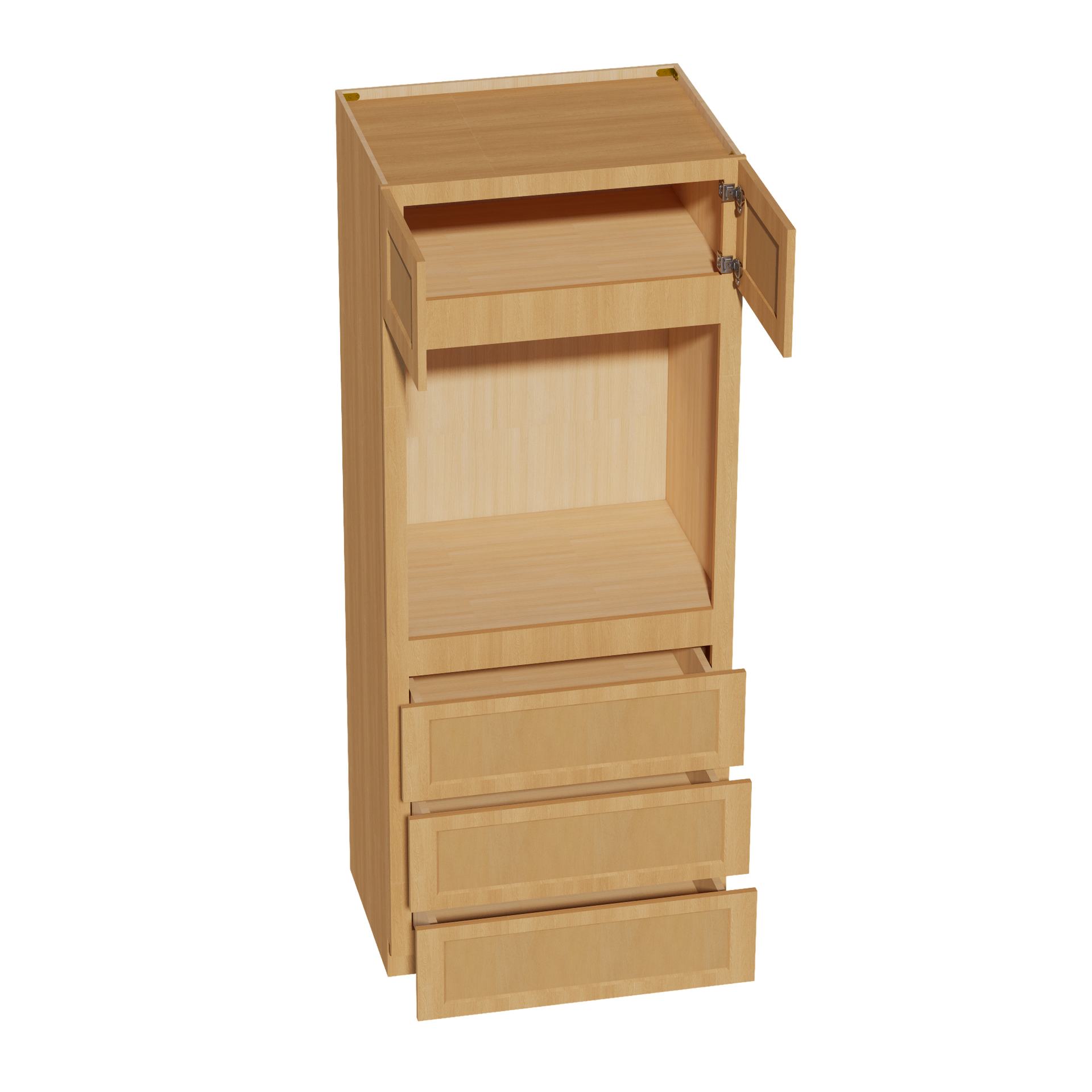 OC3384-ST  Tall Oven 2 Door & 3 Drawers Cabinet - Shaker Style - Timber   33"W x 84"H x 24"D