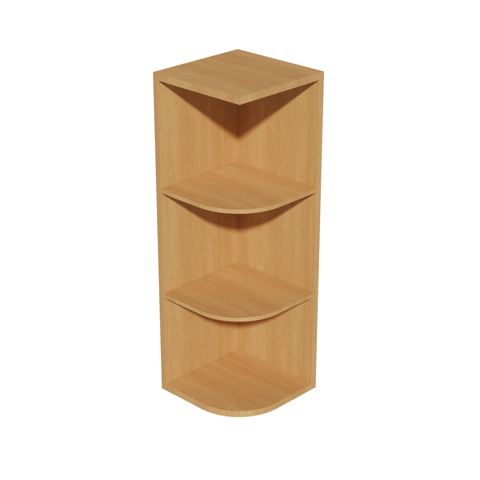 OE1236-ST  Wall End 4 Shelf Cabinet - Shaker Style - Timber   12"W x 36"H x 12"D
