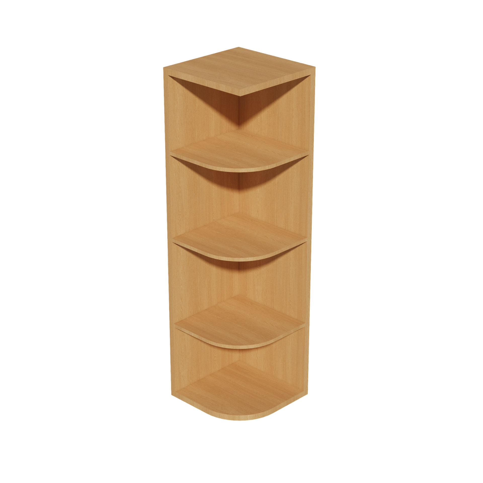 OE1242-ST  Wall End 4 Shelf Cabinet - Shaker Style - Timber   12"W x 42"H x 12"D