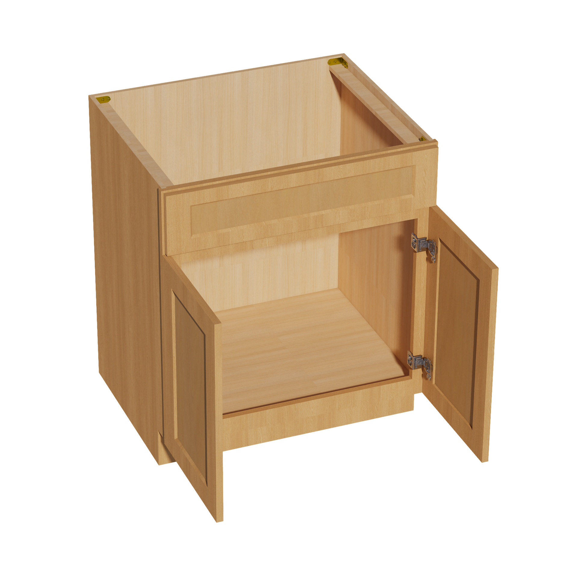 SB30-ST  Sink Base Cabinet 2 Door 2 False Drawer  - Shaker Style - Timber   30"W x 34-1/2"H x 24"D