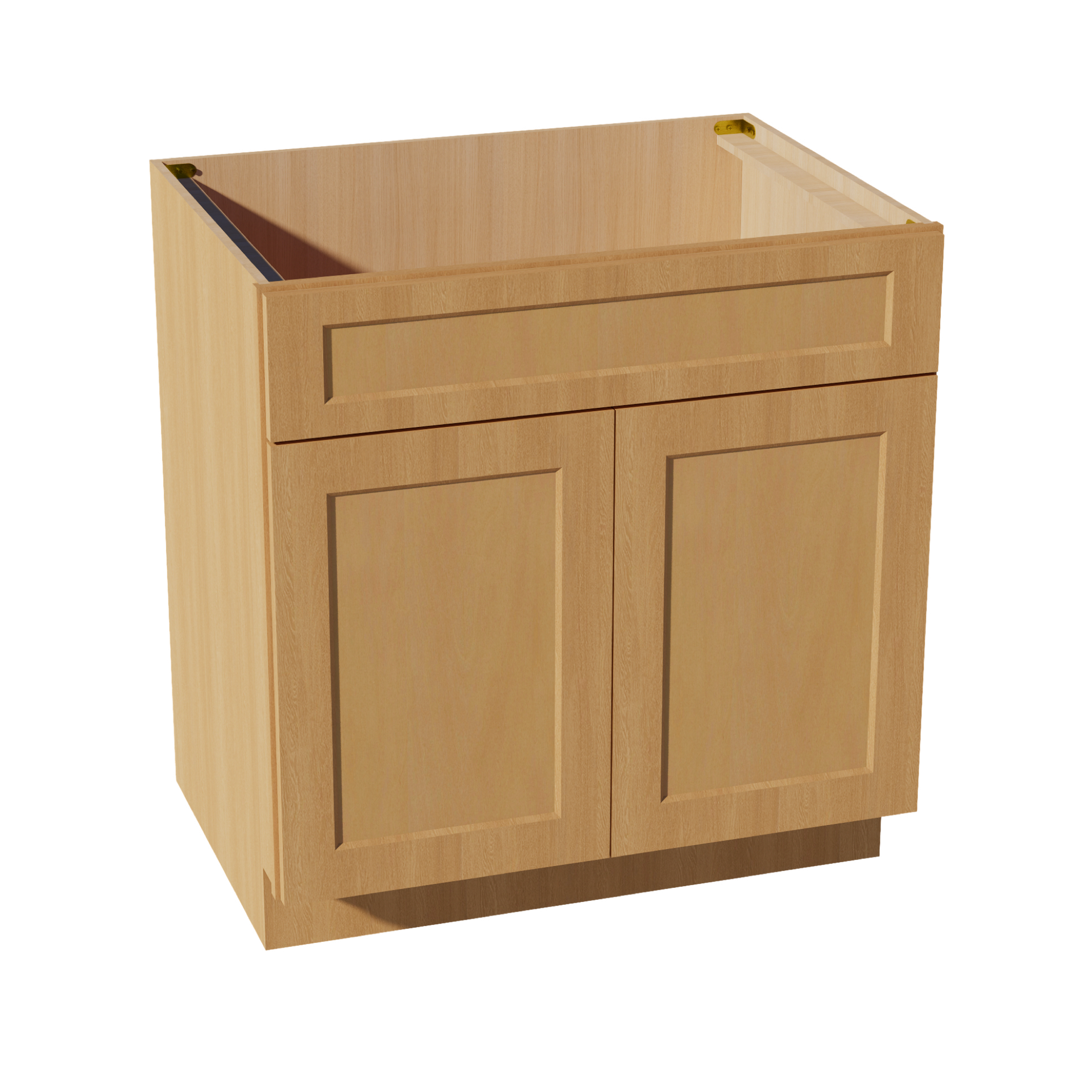 SB33-ST  Sink Base Cabinet 2 Door 2 False Drawer  - Shaker Style - Timber   33"W x 34-1/2"H x 24"D