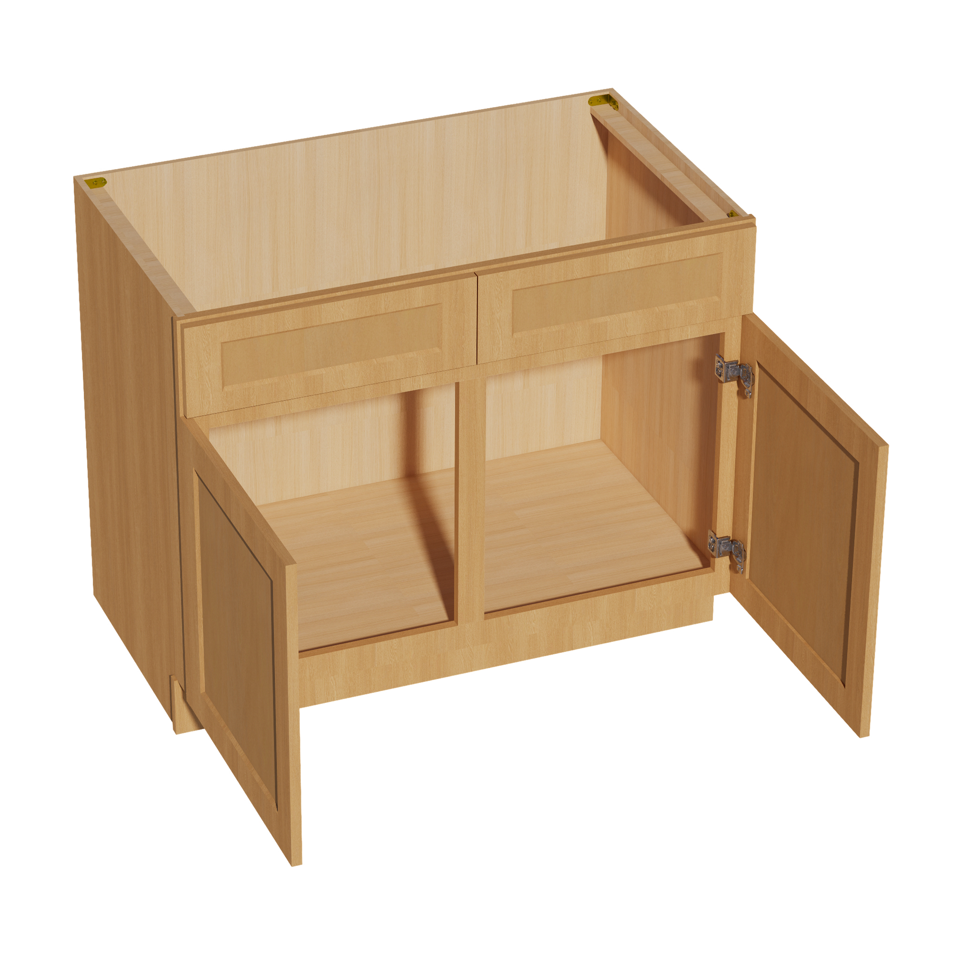 SB42-ST  Sink Base Cabinet 2 Door 2 False Drawer  - Shaker Style - Timber   42"W x 34-1/2"H x 24"D