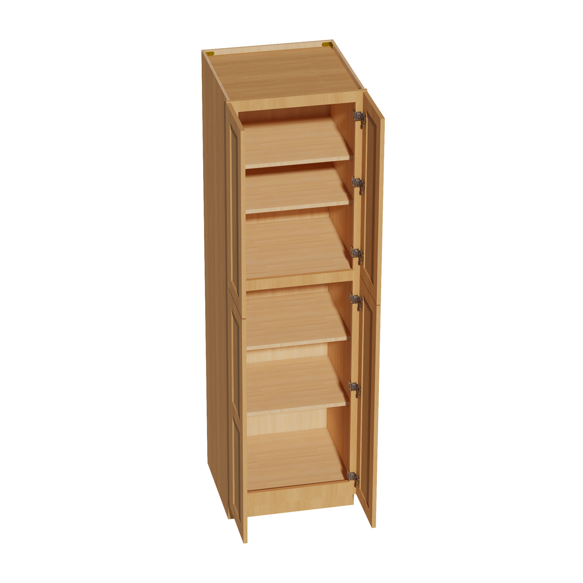 TP2484-ST  Tall Shelf Pantry Cabinet 4 Door & 6 Sheleves - Shaker Style - Timber   24" W x 84"H x 24"D