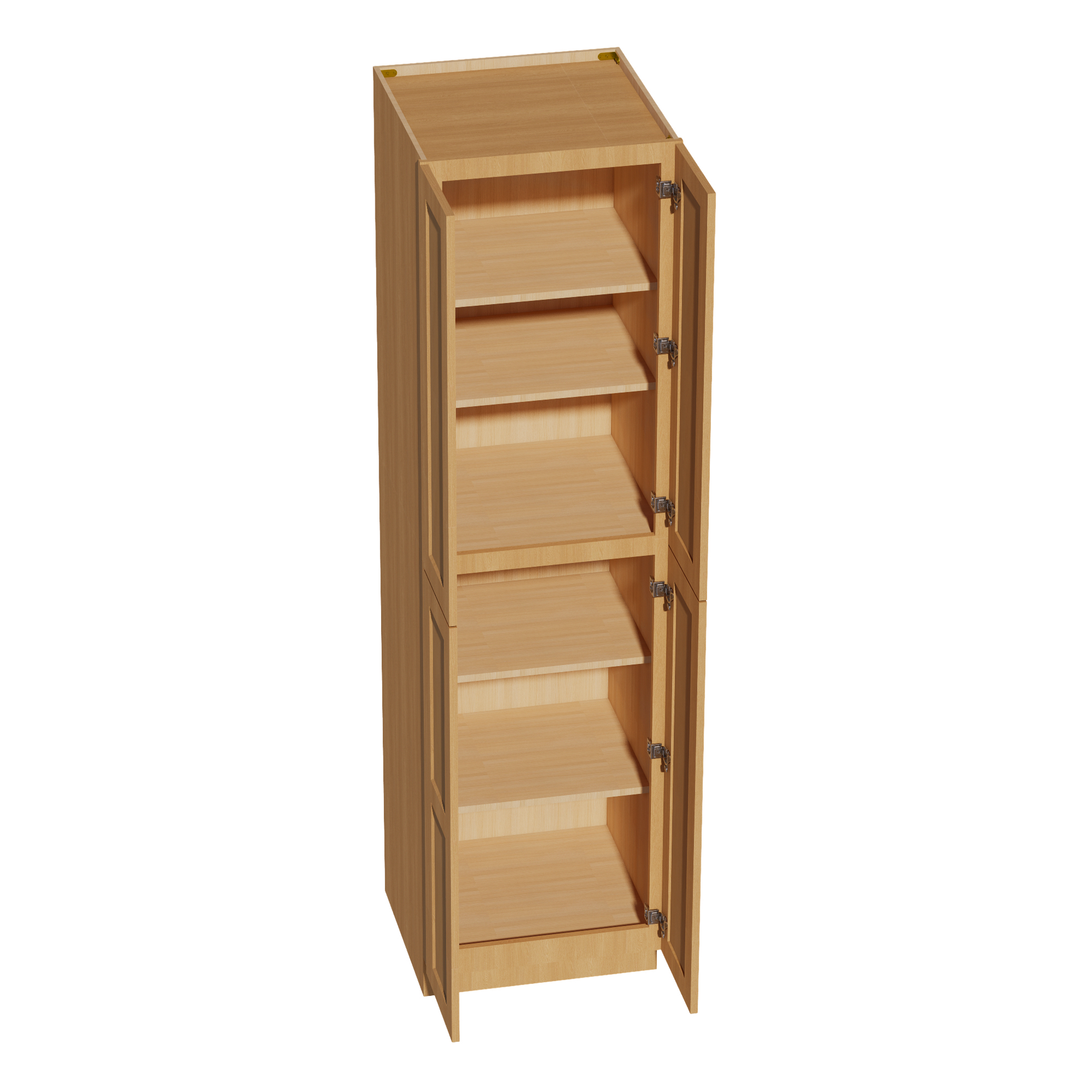 TP2490-ST  Tall Shelf Pantry Cabinet 4 Door & 6 Sheleves - Shaker Style - Timber   24" W x 90"H x 24"D