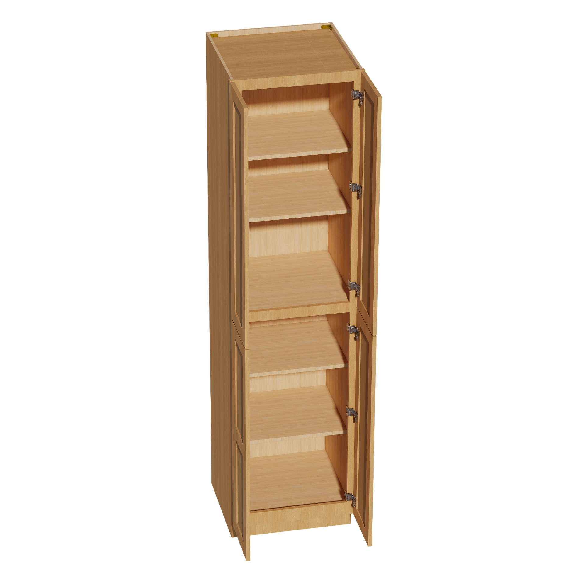 TP2496-ST  Tall Shelf Pantry Cabinet 4 Door & 6 Sheleves - Shaker Style - Timber   24" W x 96"H x 24"D
