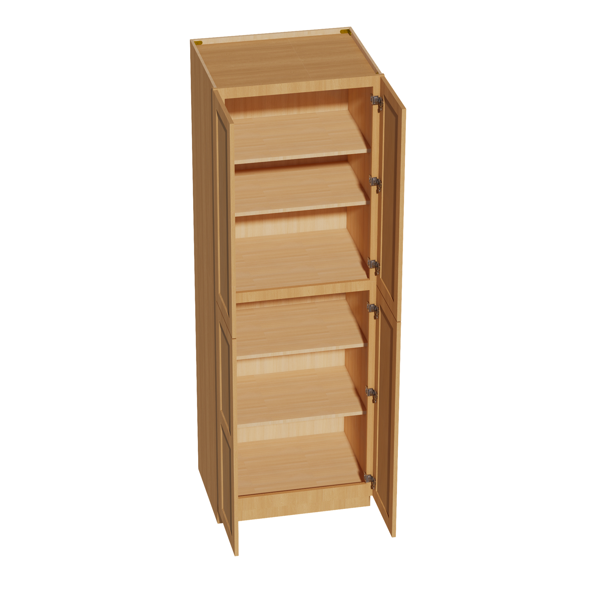 TP3090-ST  Tall Shelf Pantry Cabinet 2 Door & 6 Sheleves - Shaker Style - Timber   30" W x 90"H x 24"D