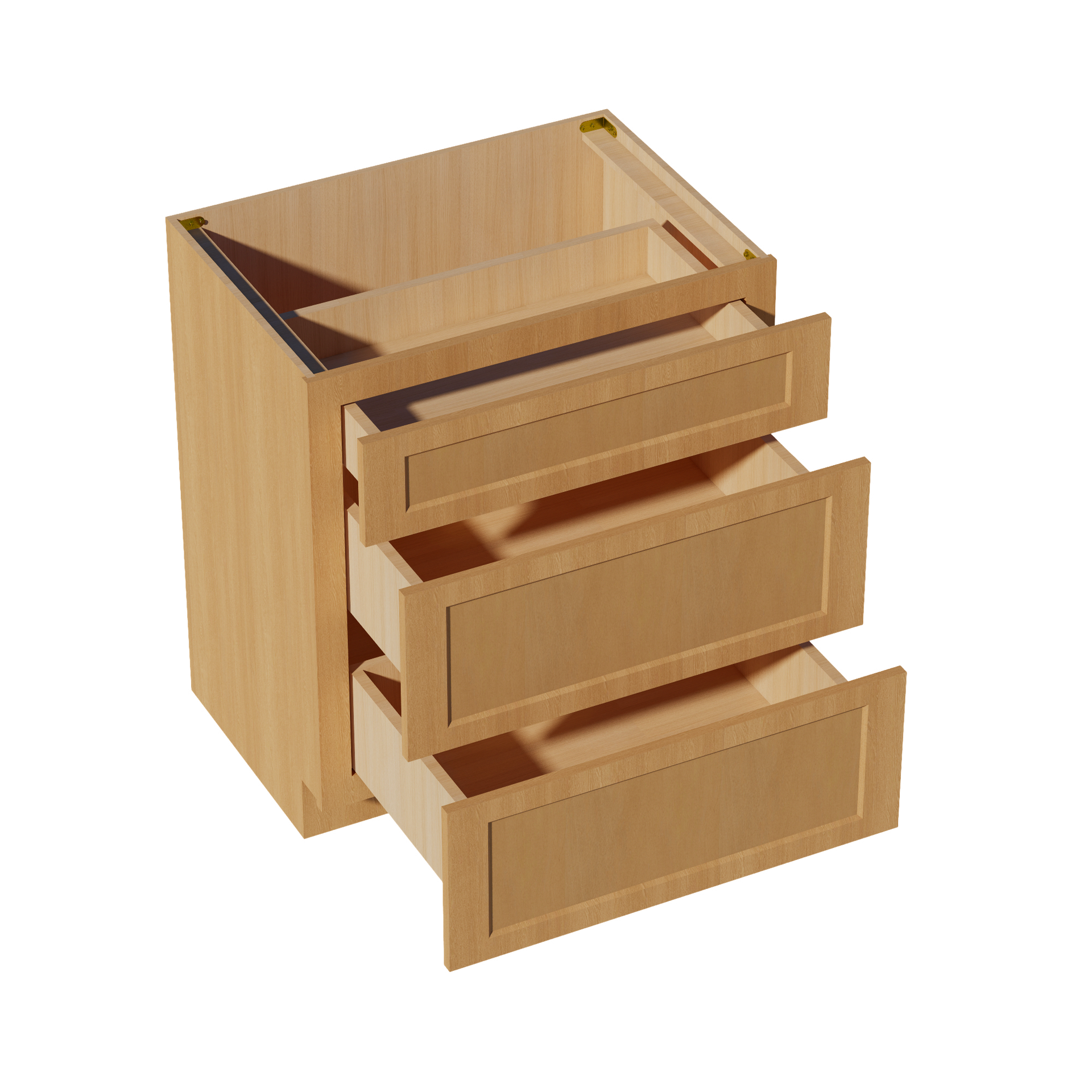 VDB3021-ST  Vanity Base Cabinet 3 Drawers - Shaker Style - Timber   30"W x 34-1/2"H x 21"D