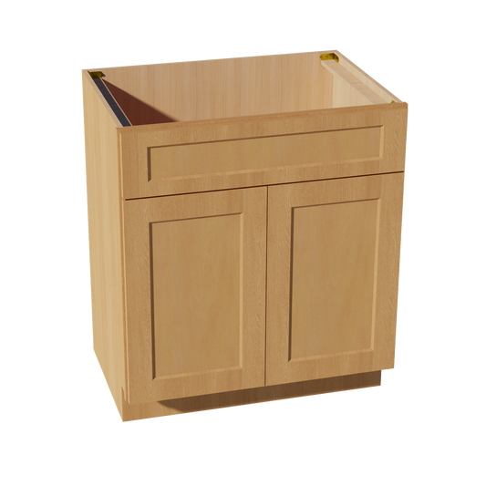 VSB3021-ST  Vanity Sink Base 1 False Drawer & 2 Doors - Shaker Style - Timber   30"W x 34-1/2"H x 21"D