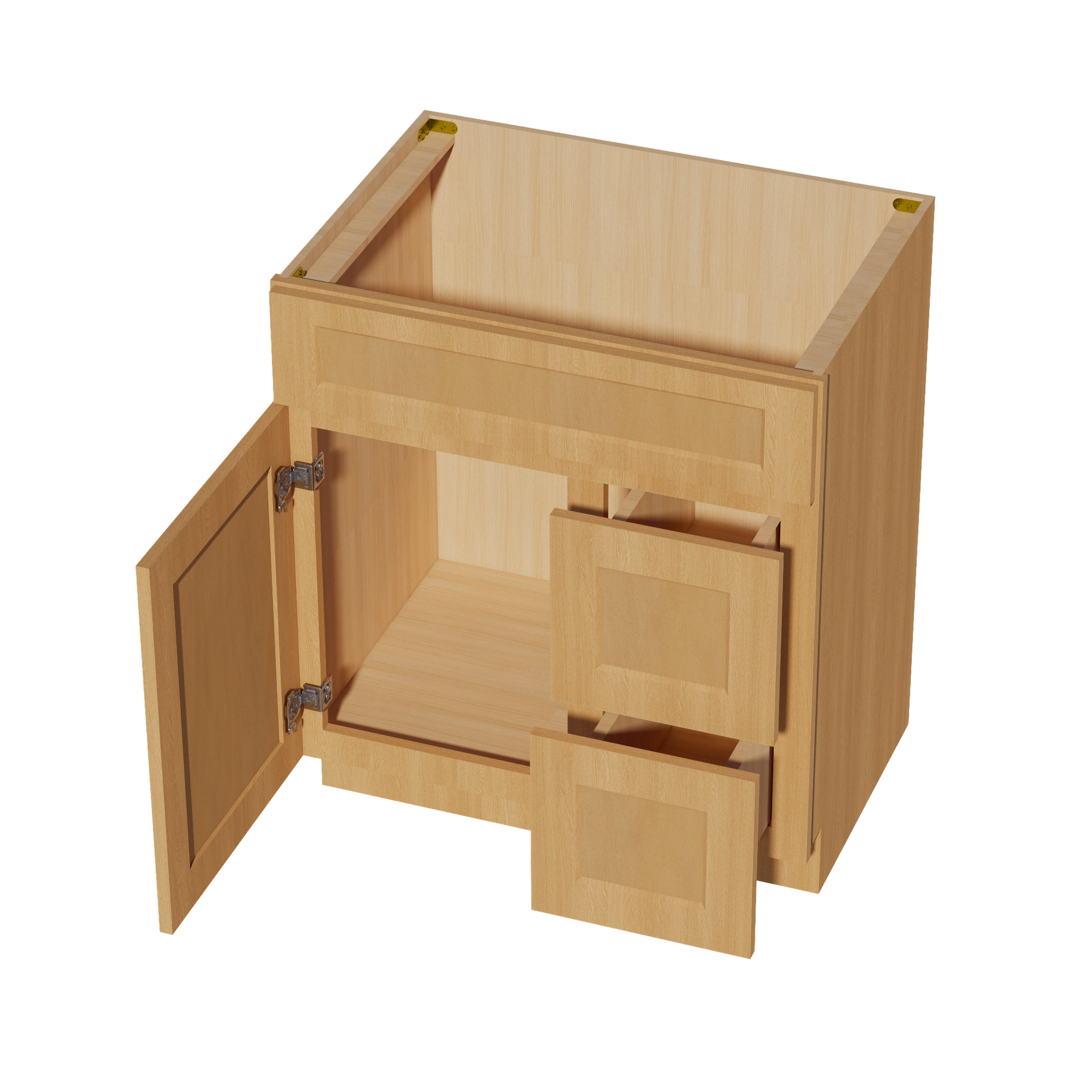 VSD3021R-ST  Vanity Sink Base 2 Doors & 2 Right Drawers Offset - Shaker Style - Timber   30"W x 34-1/2"H x 21"D
