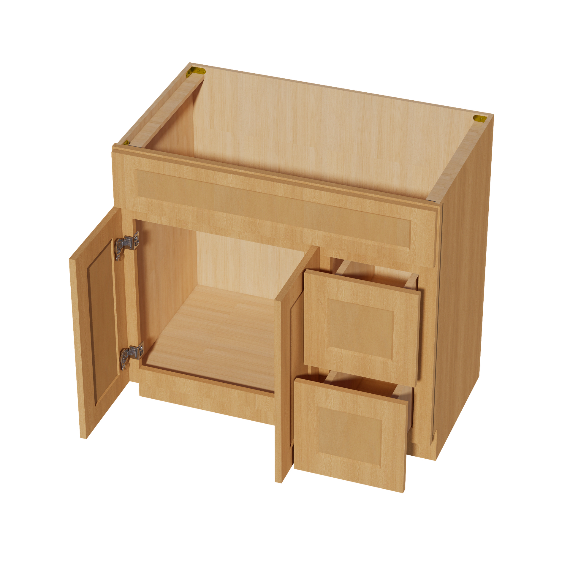 VSD3621R-ST  Vanity Sink Base 2 Doors & 2 Right Drawers Offset - Shaker Style - Timber   36"W x 34-1/2"H x 21"D