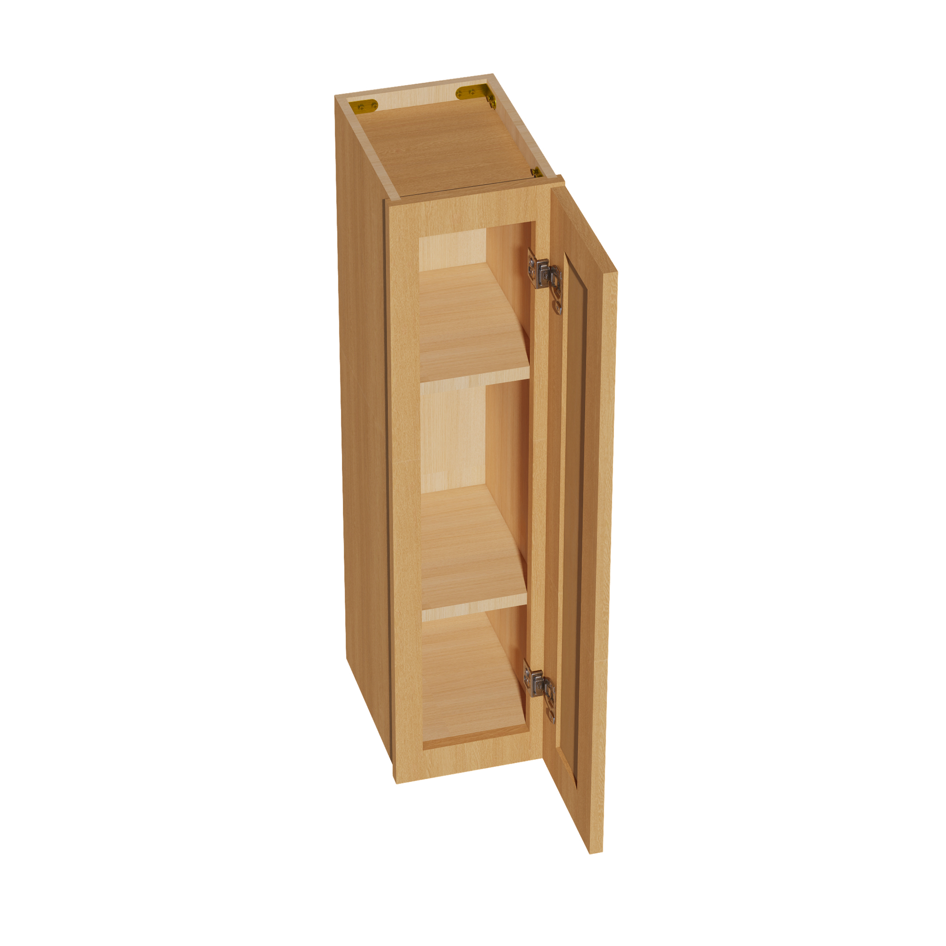 W0936-ST  Wall Cabinet 1 Door & 2 Shelves - Shaker Style - Timber   09"W x 36"H x 12"D