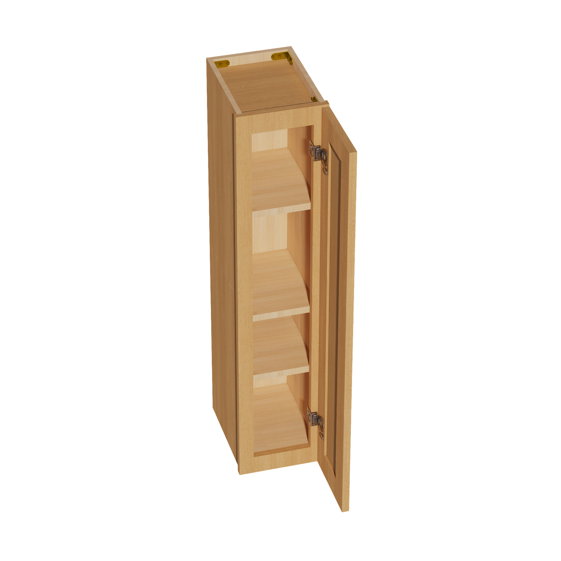 W0942-ST  Wall Cabinet 1 Door & 2 Shelves - Shaker Style - Timber   09"W x 42"H x 12"D