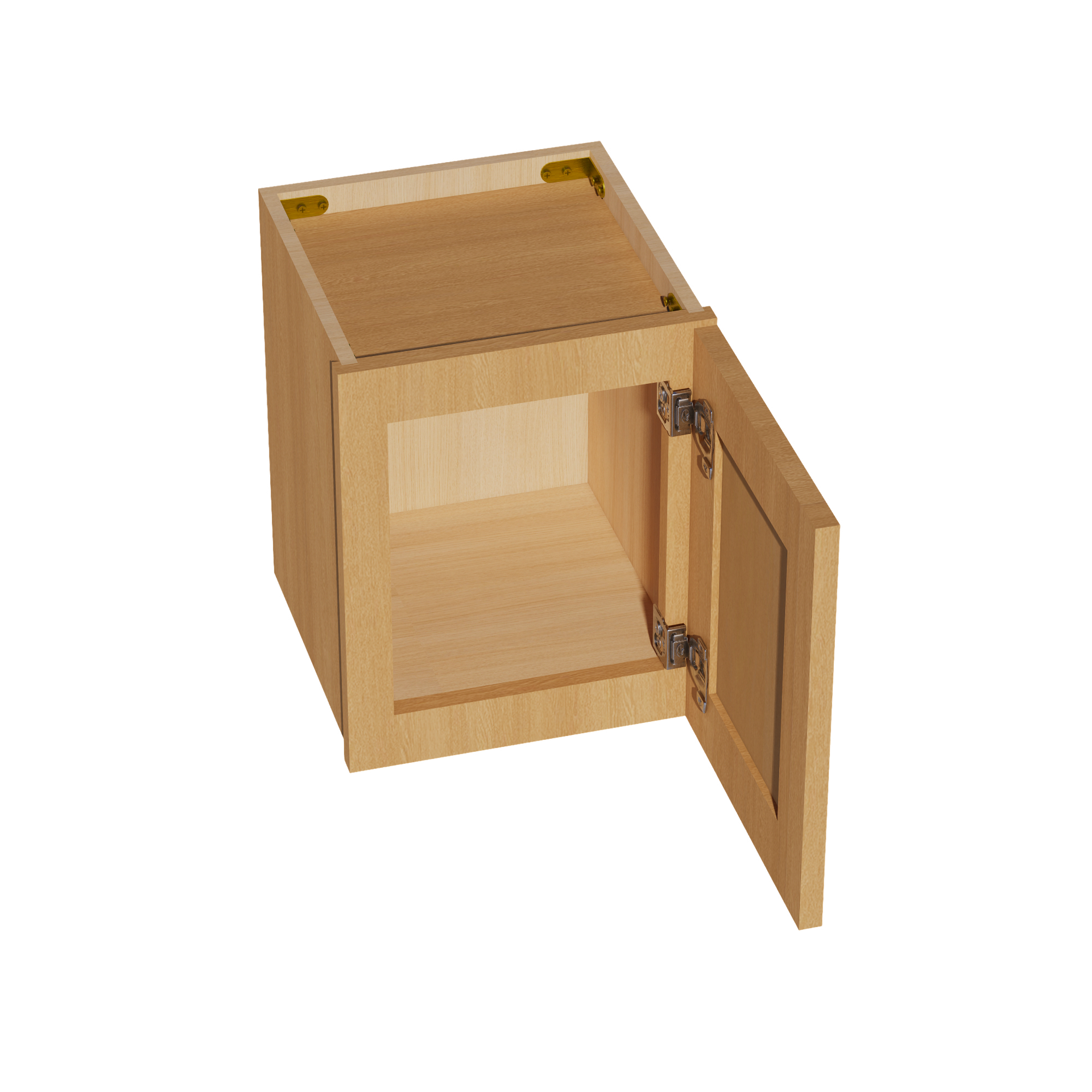 W1215-ST  Wall Cabinet 1 Door & 2 Shelves - Shaker Style - Timber   12"W x 15"H x 12"D