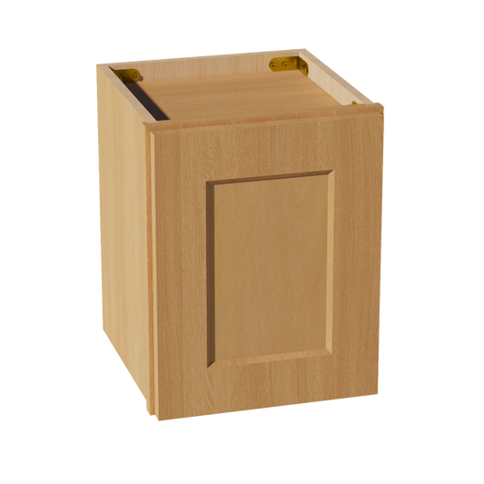 W1215-ST  Wall Cabinet 1 Door & 2 Shelves - Shaker Style - Timber   12"W x 15"H x 12"D