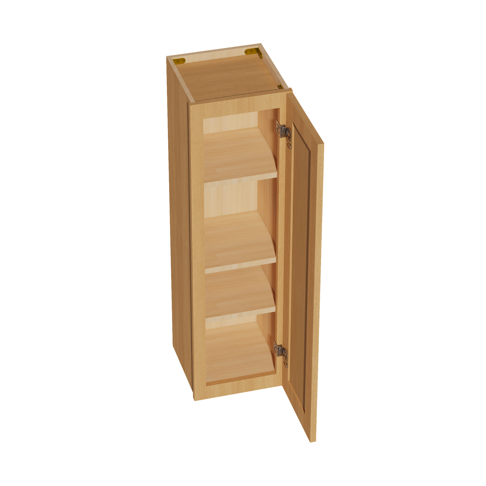 W1242-ST  Wall Cabinet 1 Door & 2 Shelves - Shaker Style - Timber   12"W x 42"H x 12"D
