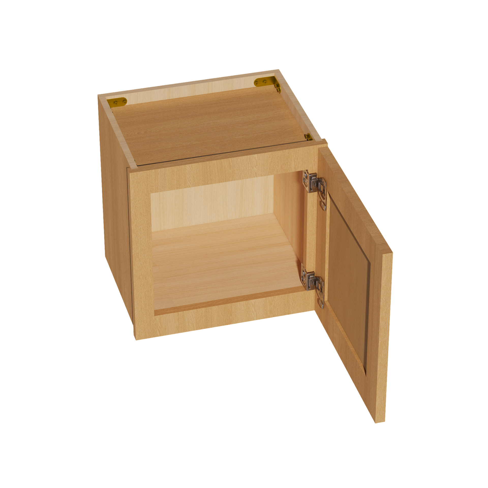 W1515-ST  Wall Cabinet 1 Door & 2 Shelves - Shaker Style - Timber   15"W x 15"H x 12"D