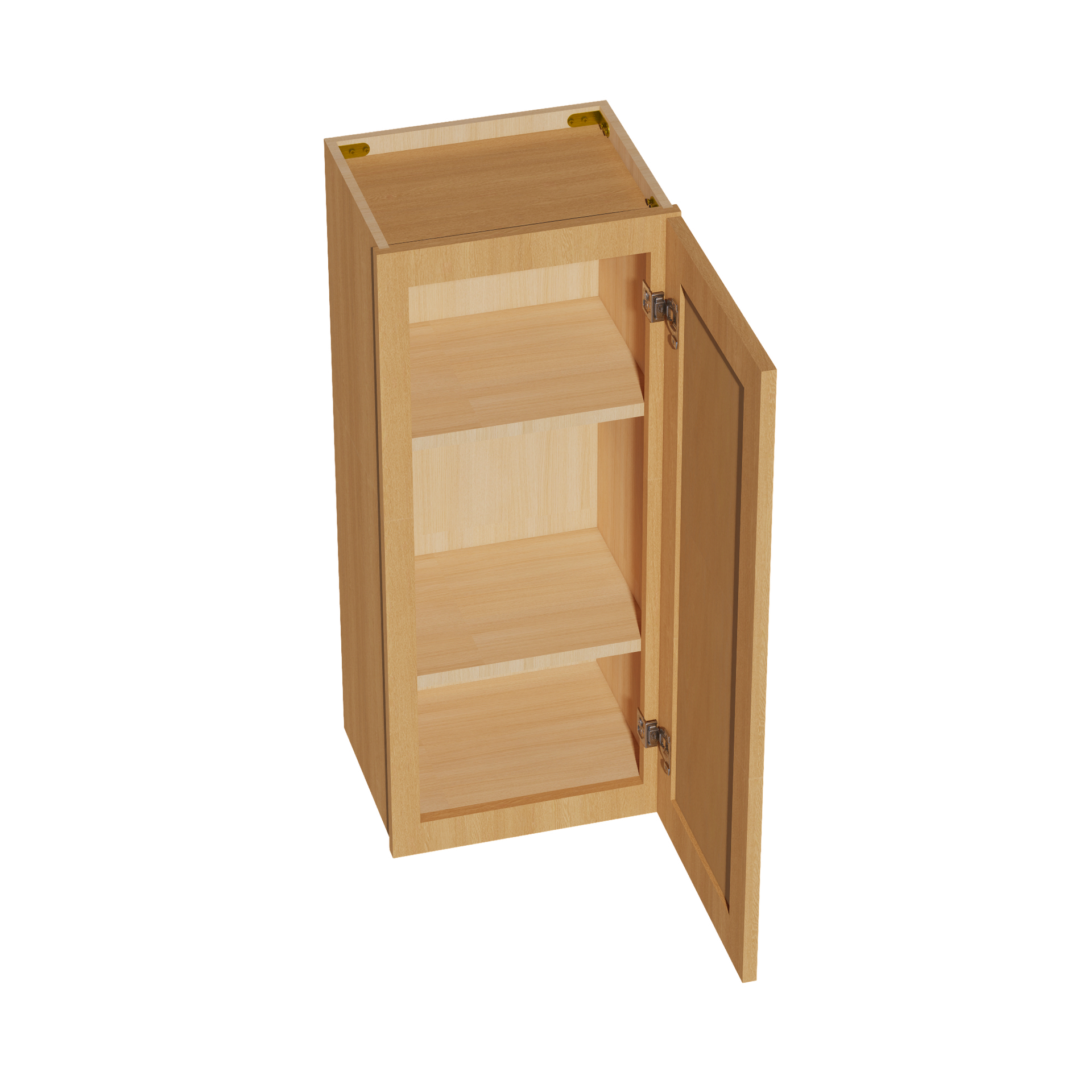 W1536-ST  Wall Cabinet 1 Door & 2 Shelves - Shaker Style - Timber   15"W x 36"H x 12"D