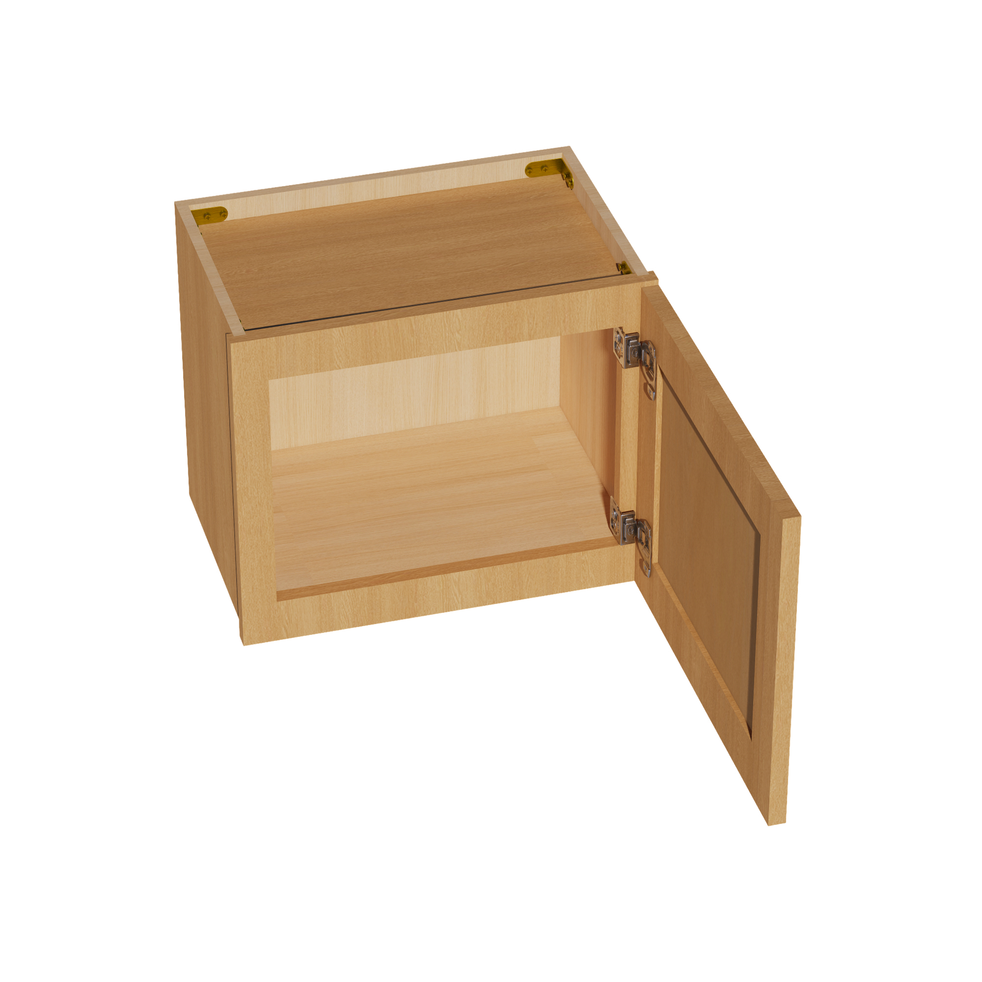 W1815-ST  Wall Cabinet 1 Door & 2 Shelves - Shaker Style - Timber   18"W x 15"H x 12"D