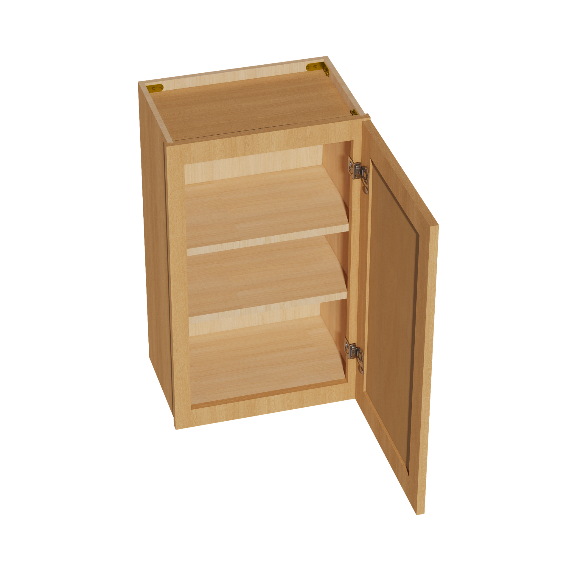 W1830-ST  Wall Cabinet 1 Door & 2 Shelves - Shaker Style - Timber   18"W x 30"H x 12"D