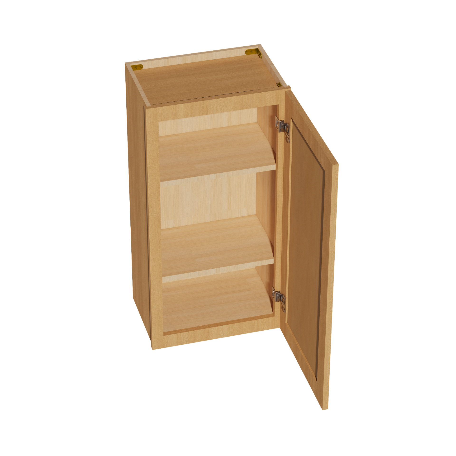 W1836-ST  Wall Cabinet 1 Door & 2 Shelves - Shaker Style - Timber   18"W x 36"H x 12"D