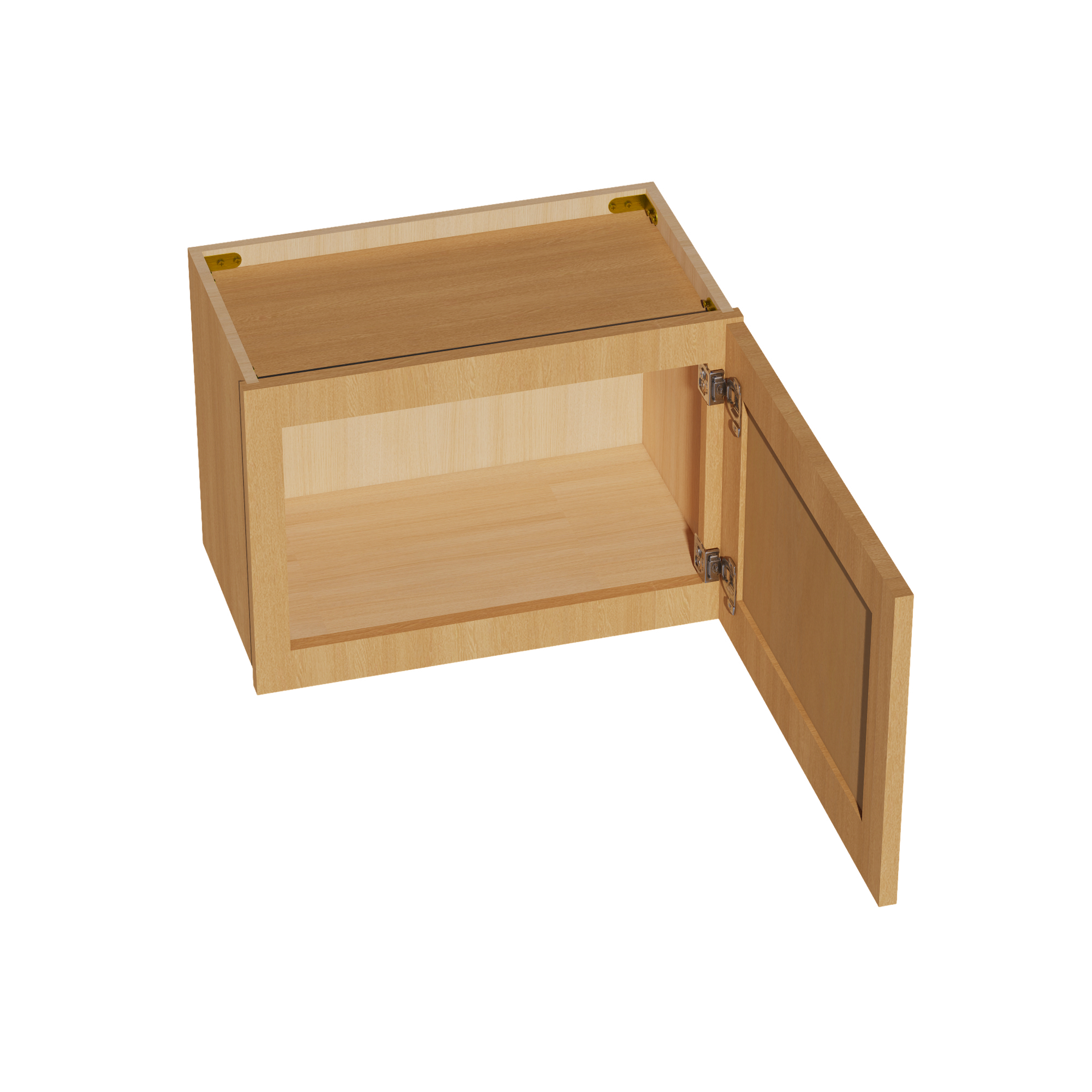 W2115-ST  Wall Cabinet 1 Door & 2 Shelves - Shaker Style - Timber   21"W x 15"H x 12"D