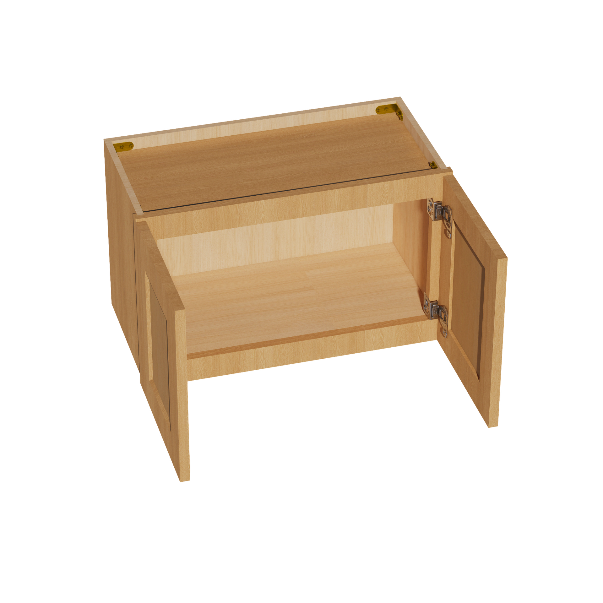 W2415-ST  Wall Cabinet 2 Doors & 2 Shelves - Shaker Style - Timber   24"W x 15"H x 12"D