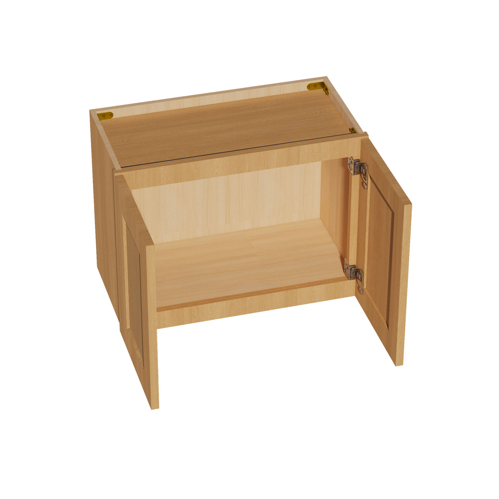 W2418-ST  Wall Cabinet 2 Doors & 2 Shelves - Shaker Style - Timber   24"W x 18"H x 12"