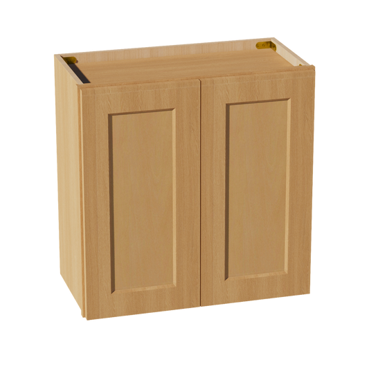 W2424-ST  Wall Cabinet 2 Doors & 2 Shelves - Shaker Style - Timber   24"W x 24"H x 12"