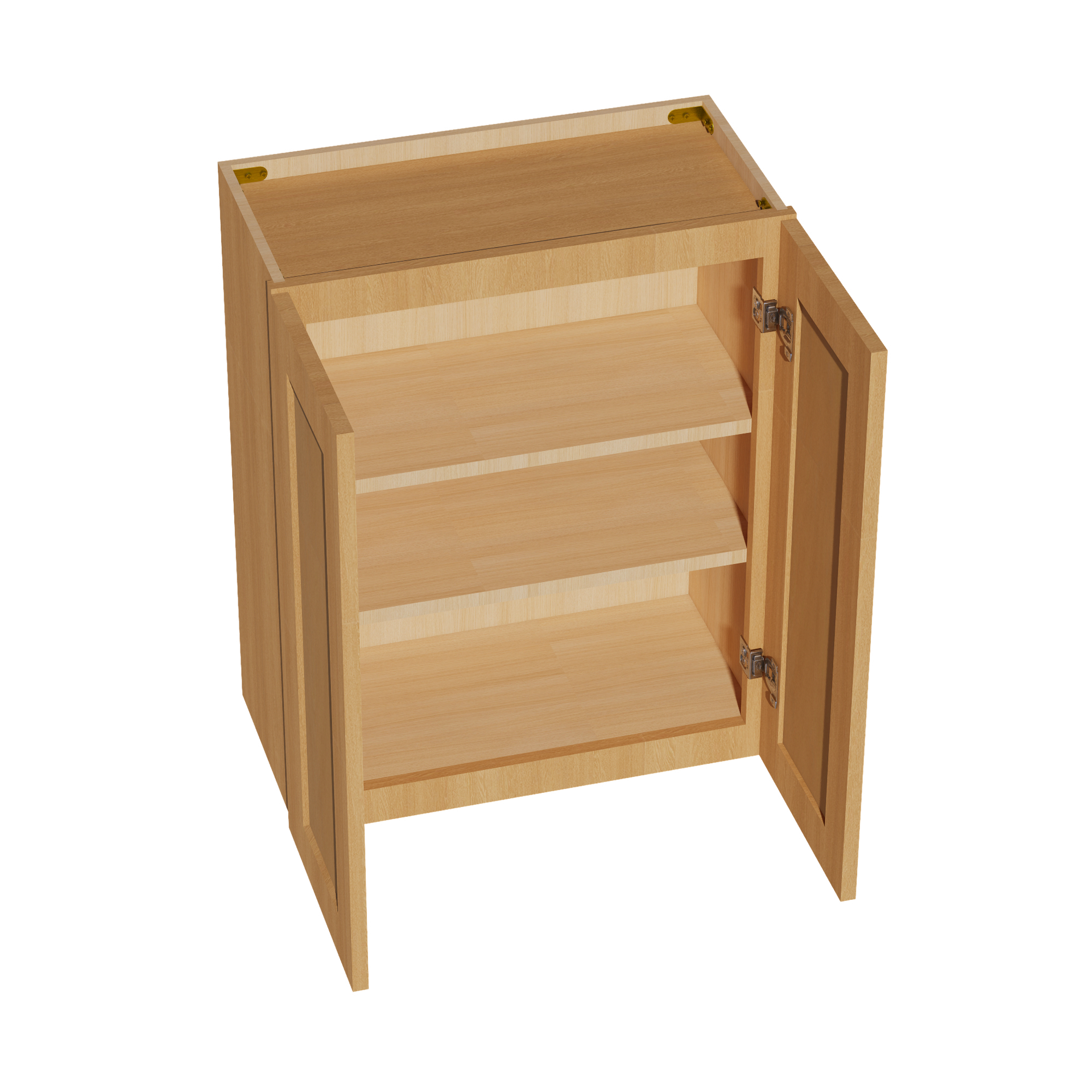 W2430-ST  Wall Cabinet 2 Doors & 2 Shelves - Shaker Style - Timber   24"W x 30"H x 12"D