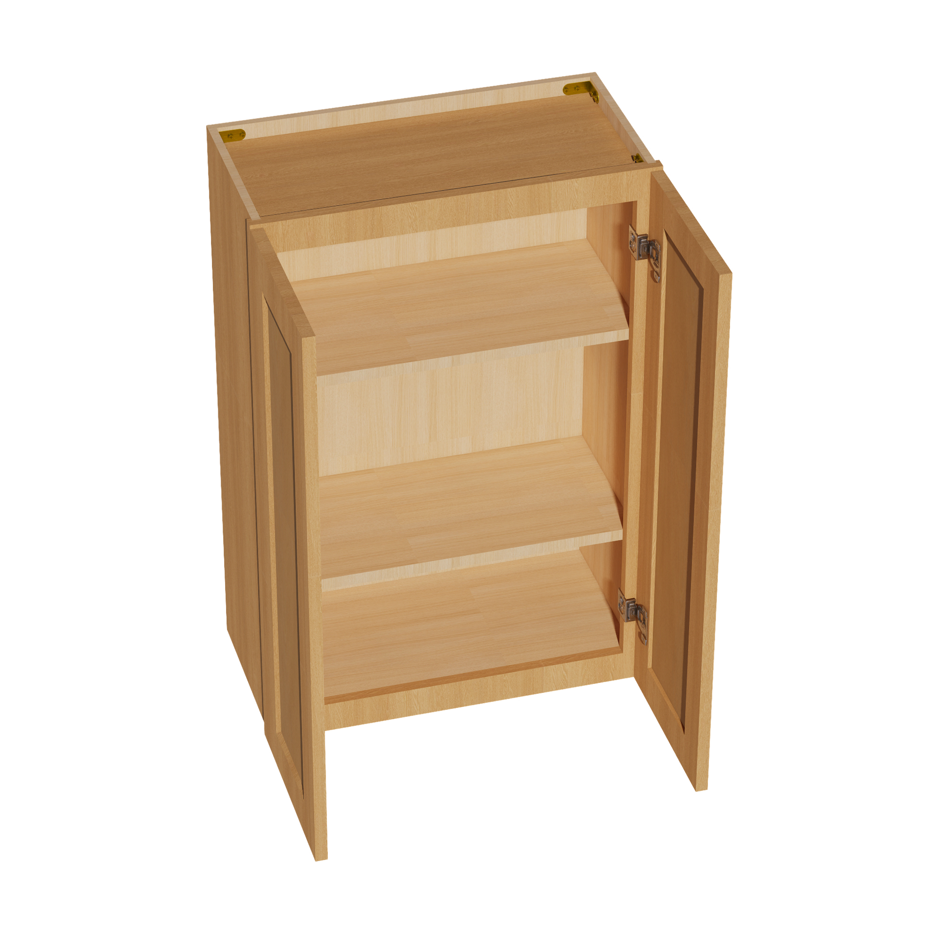 W2436-ST: Shaker Timber 24"W x 36"H 2 Doors & 2 Shelves Standard Wall Cabinet