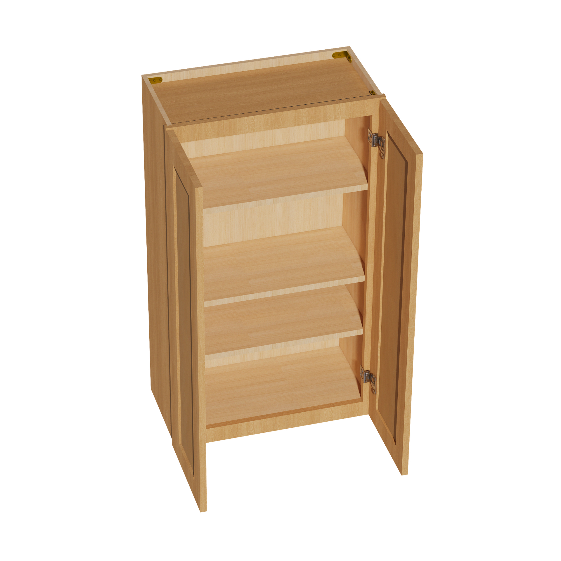 W2442-ST  Wall Cabinet 2 Doors & 2 Shelves - Shaker Style - Timber   24"W x 42"H x 12"D