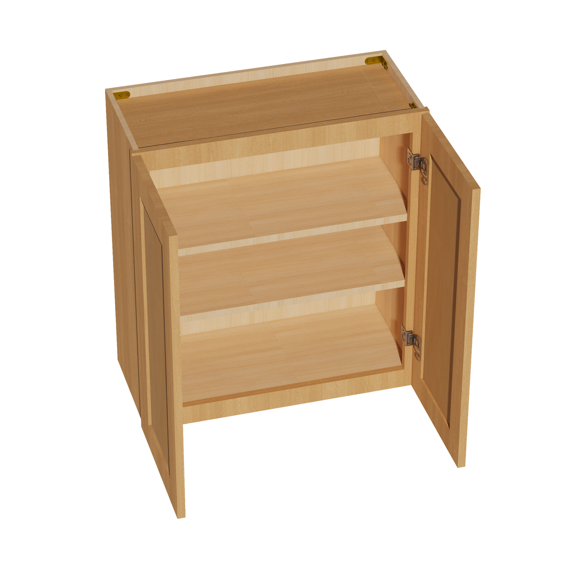W2730-ST  Wall Cabinet 2 Doors & 2 Shelves - Shaker Style - Timber   27"W x 30"H x 12"D
