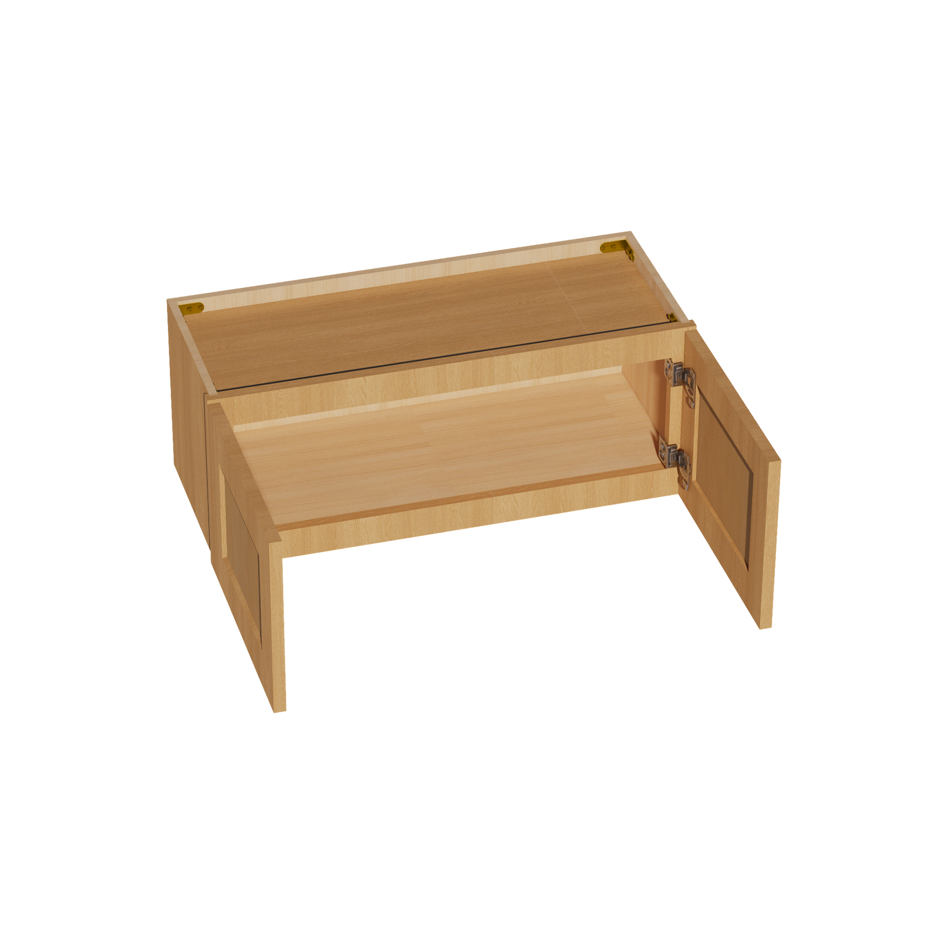 W3012-ST  Wall Cabinet 2 Doors & 2 Shelves - Shaker Style - Timber   30"W x 12"H x 12"D