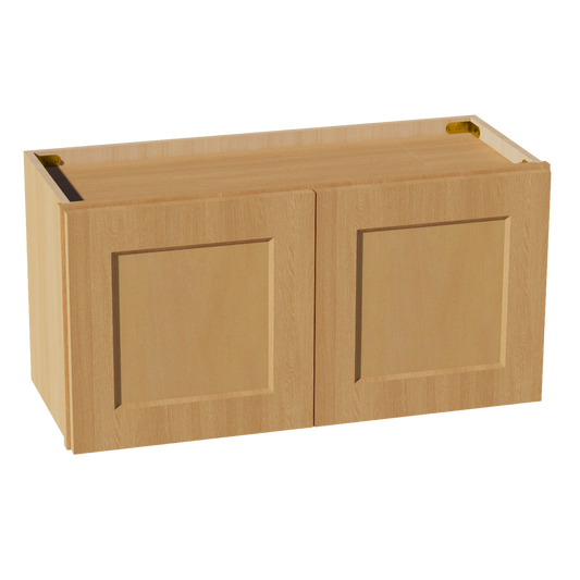 W3015-ST  Wall Cabinet 2 Doors & 2 Shelves - Shaker Style - Timber   30"W x 15"H x 12"D