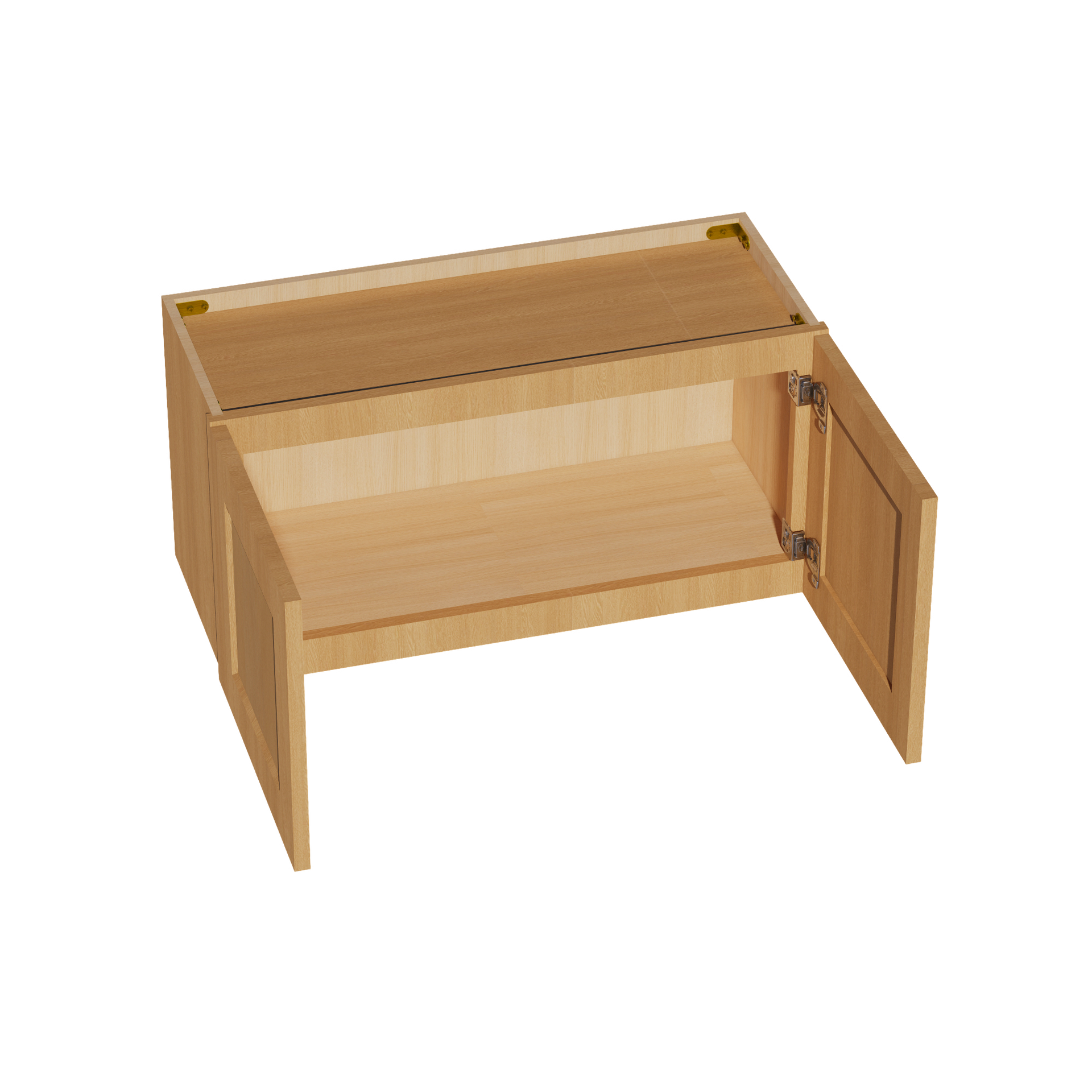 W3015-ST  Wall Cabinet 2 Doors & 2 Shelves - Shaker Style - Timber   30"W x 15"H x 12"D
